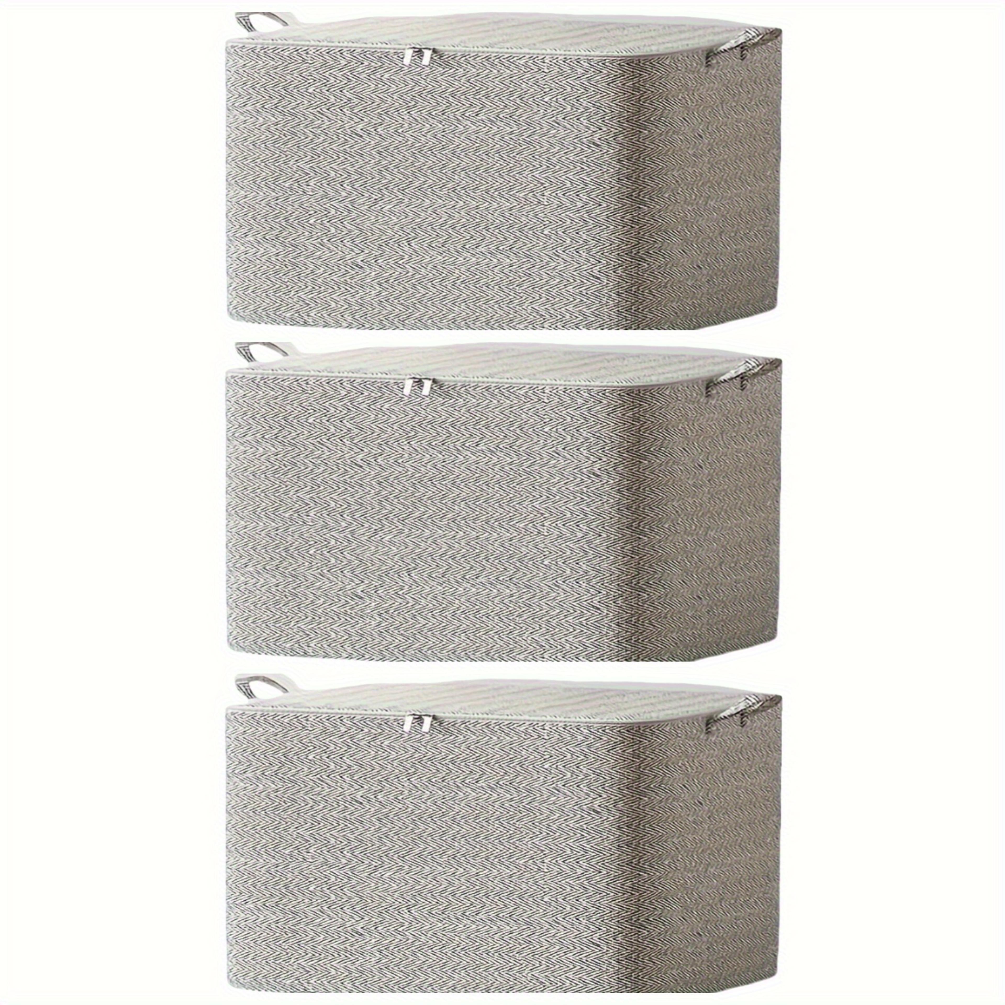 3 piece large capacity clothes storage bags for quilts blankets and wardrobe organization