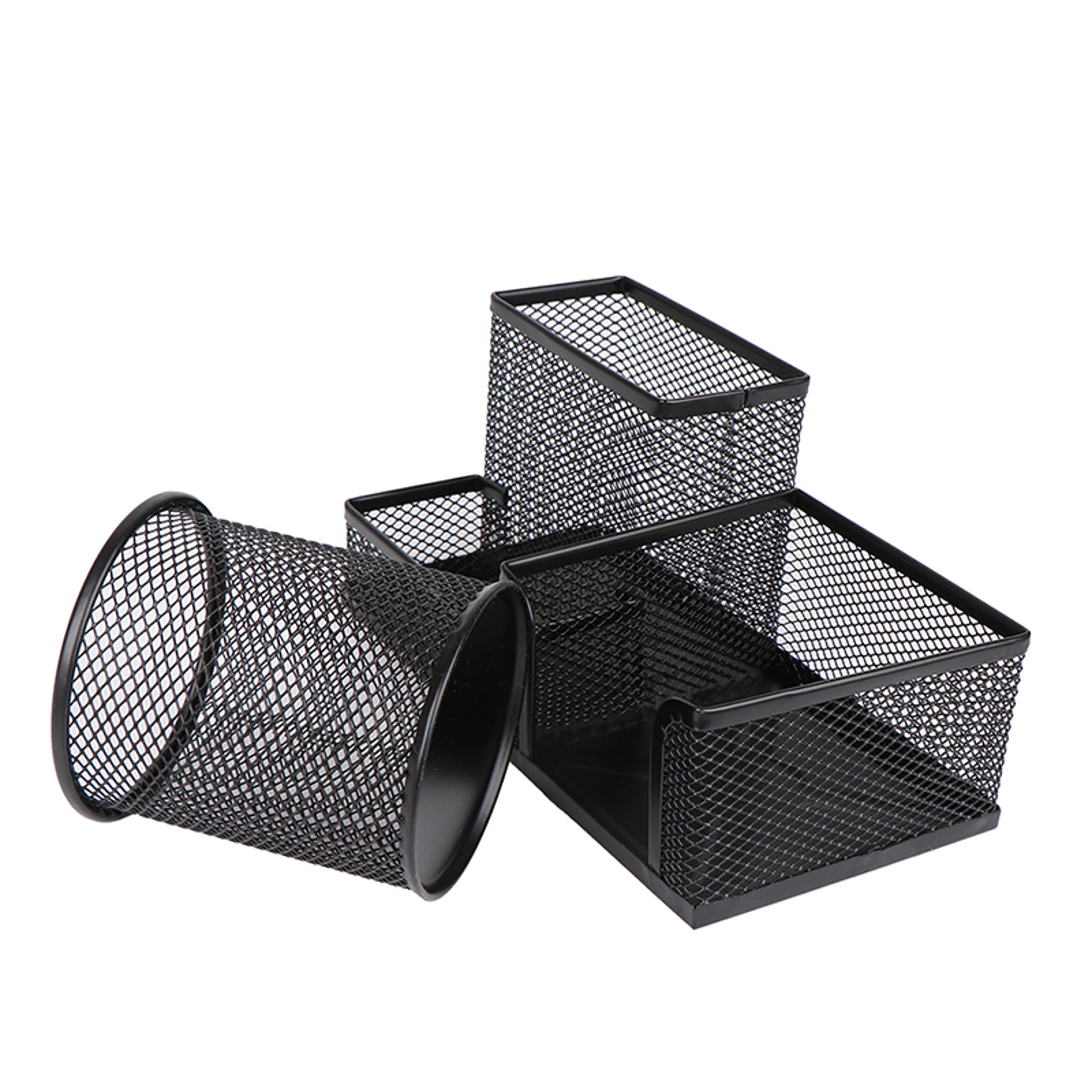metal 3 grid desk organizer pen holder and stationery storage rack