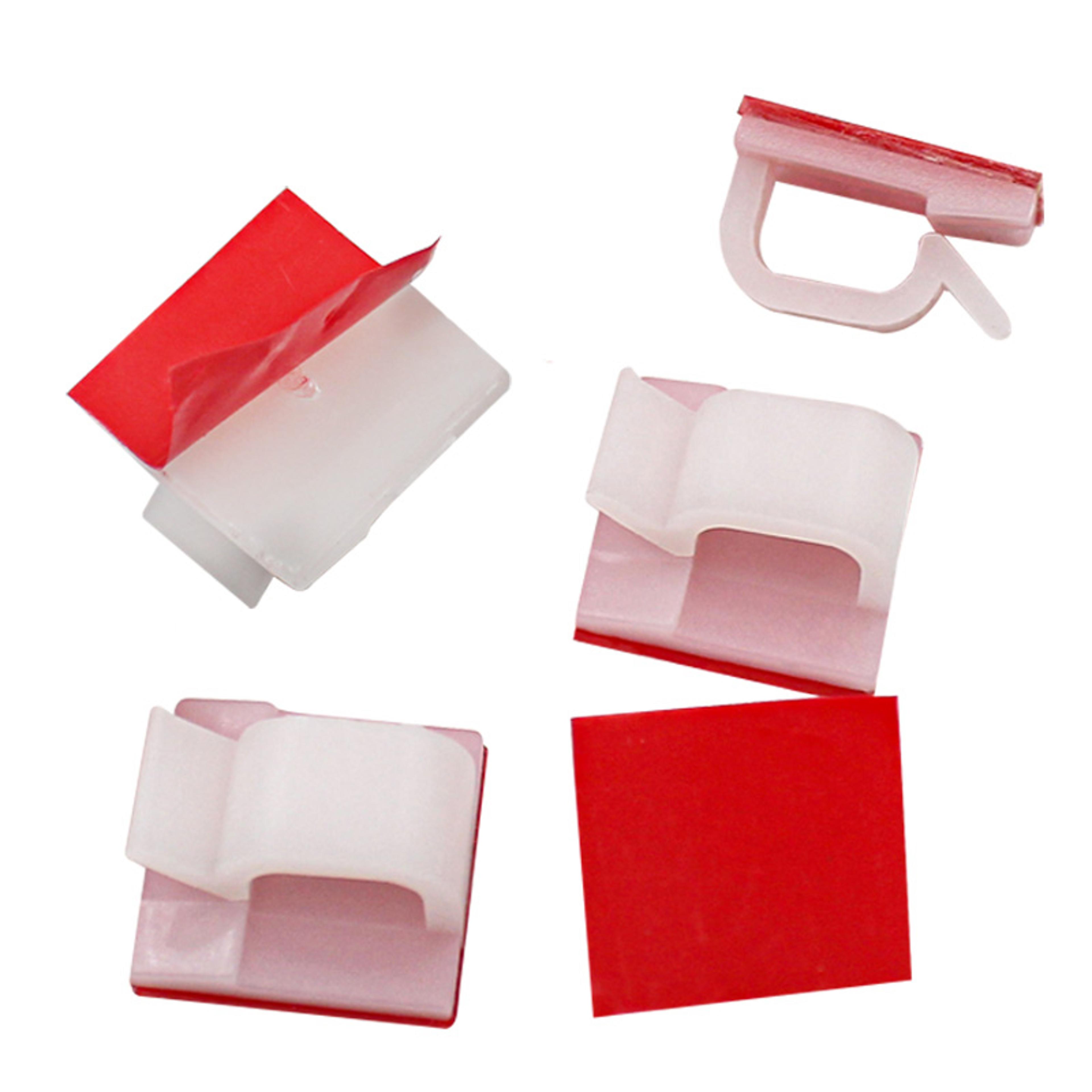 50pcs cable organizer clips self adhesive cord holder for desk wall and charging cables