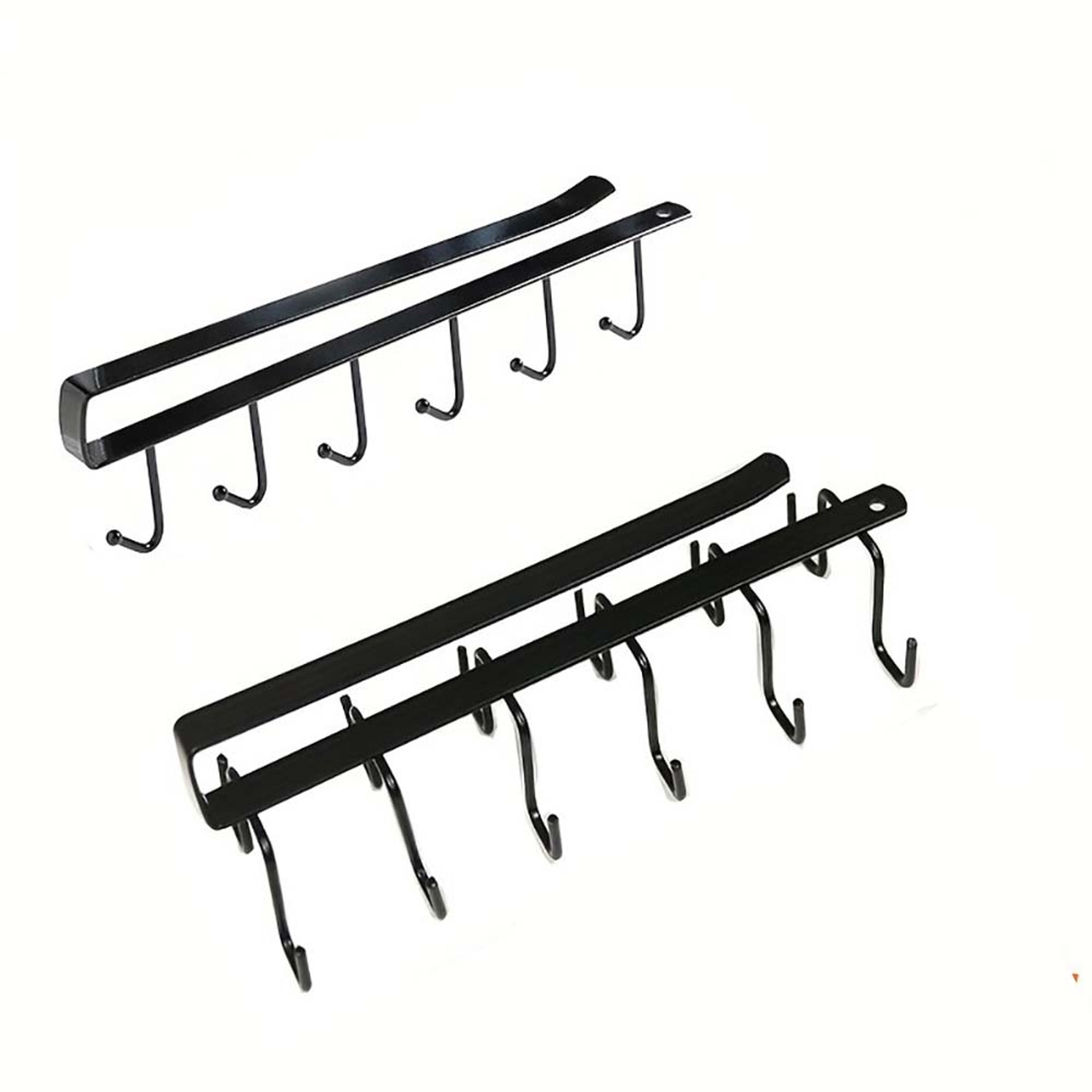 under cabinet mug rack space saving hanging cup holder with 6 or 12 hooks