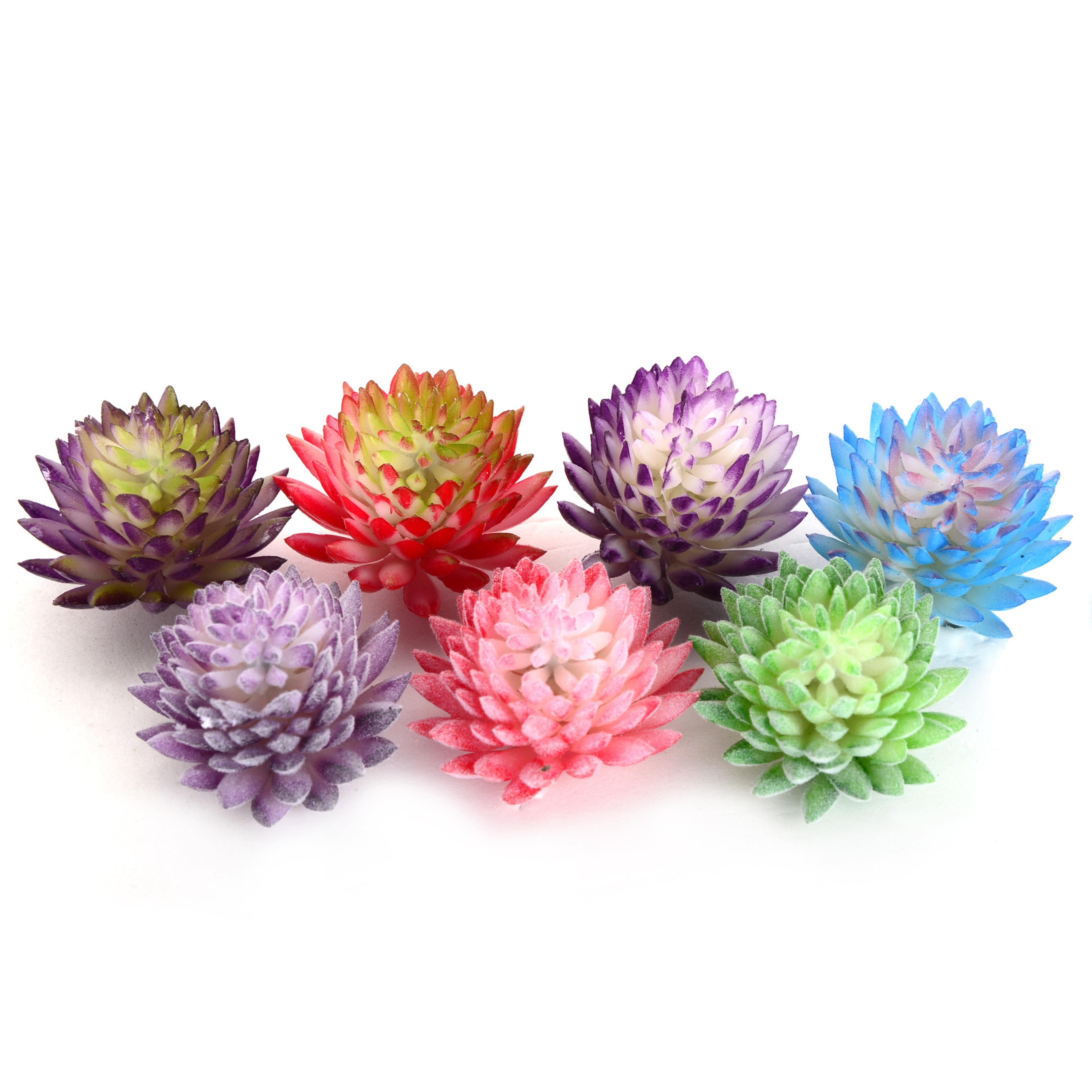mini artificial succulent lotus plant for home garden decor and diy arrangements