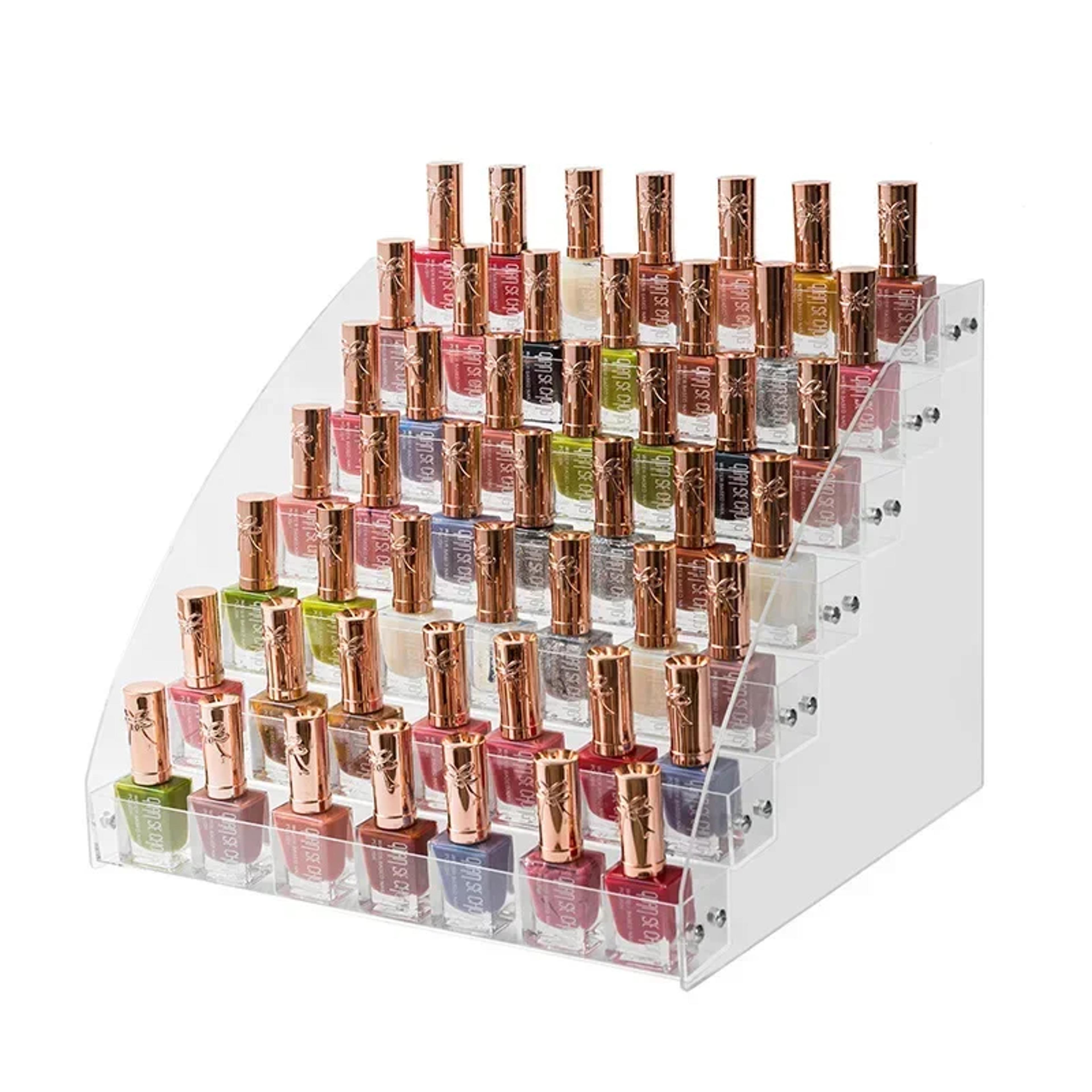 clear acrylic nail polish organizer multi layer gel polish display stand with drawer