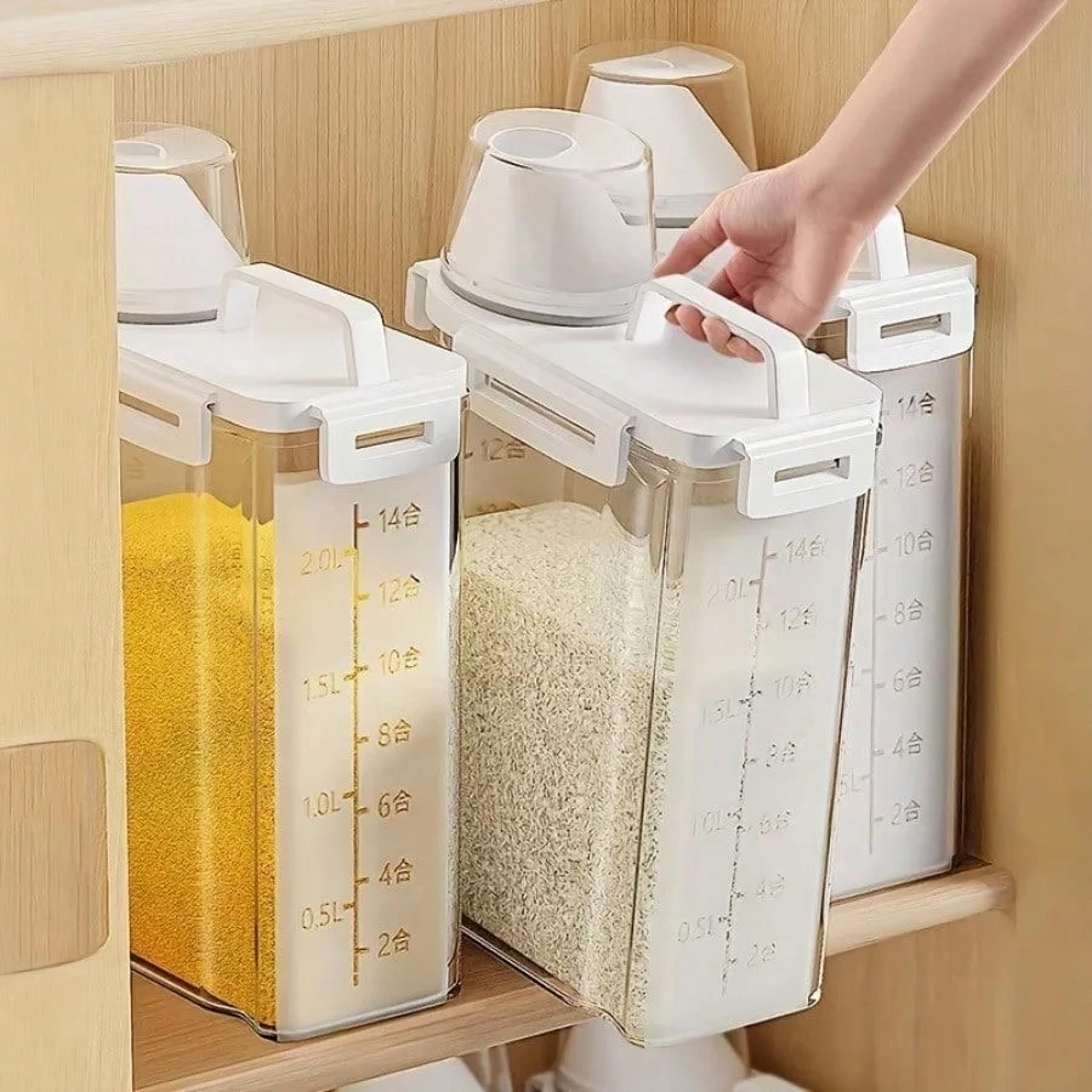 2.5l airtight food storage container for rice flour grain and pantry organization