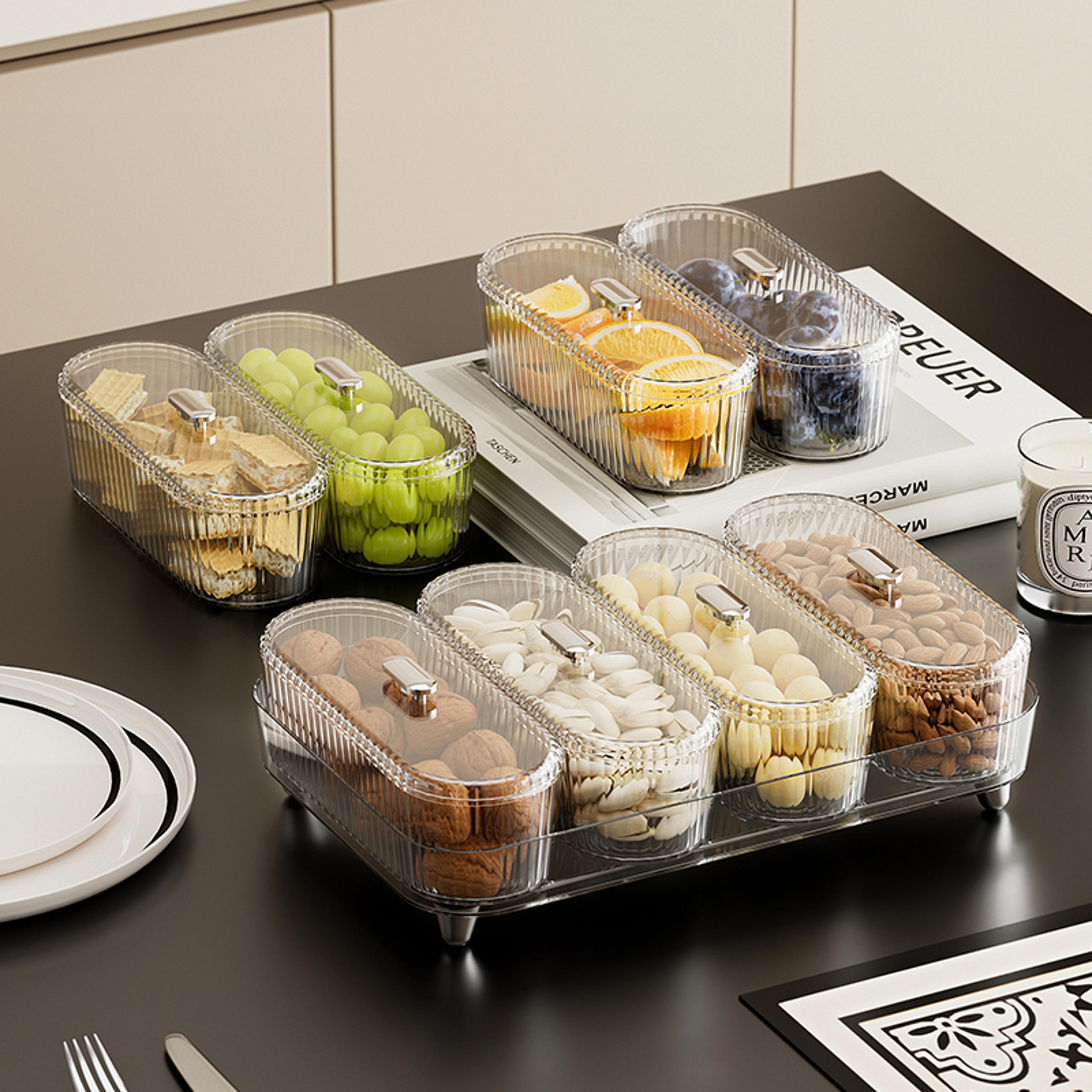 ufru modern fruit bowl with lid and dry fruit snack container