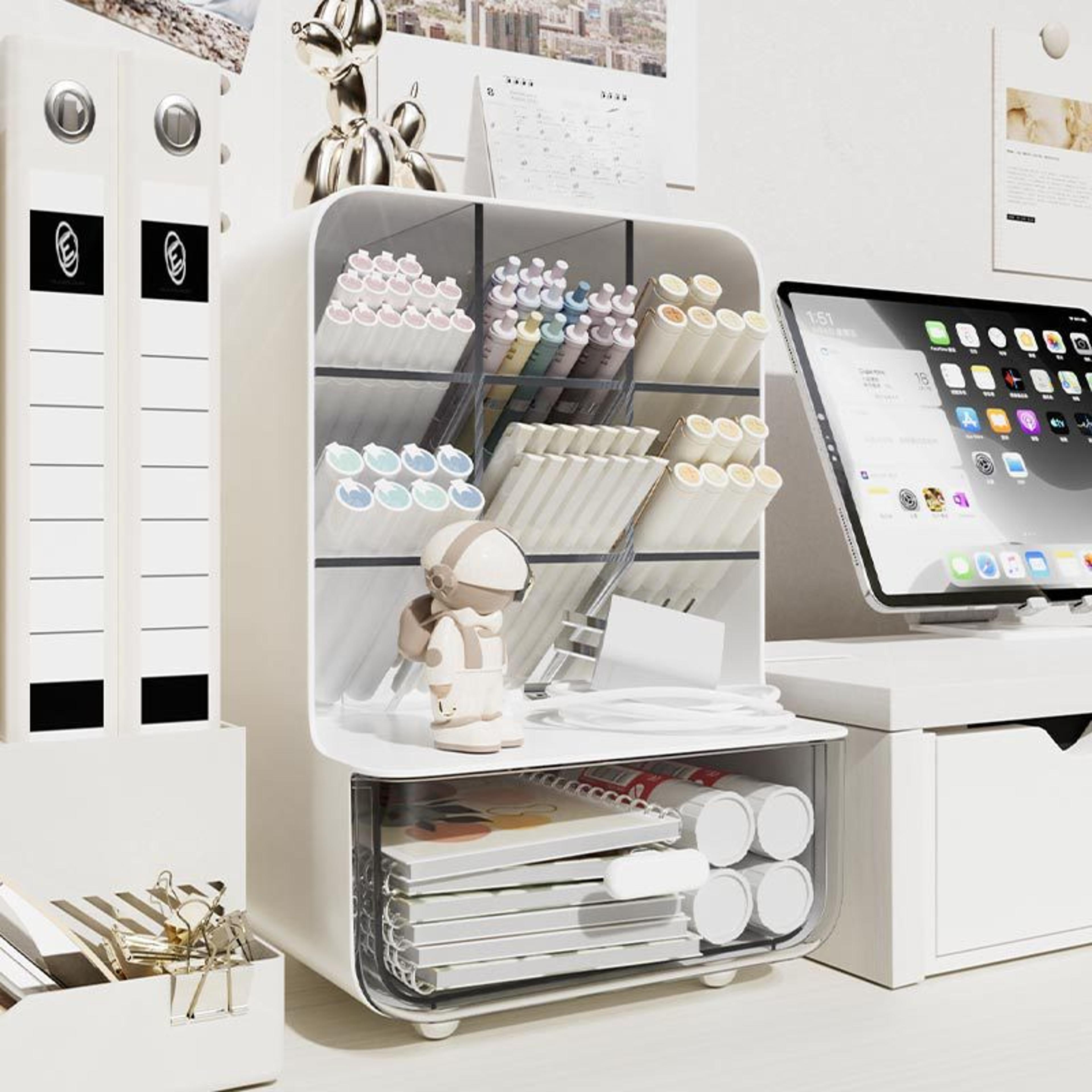 clear tilt pencil holder large capacity desk organizer