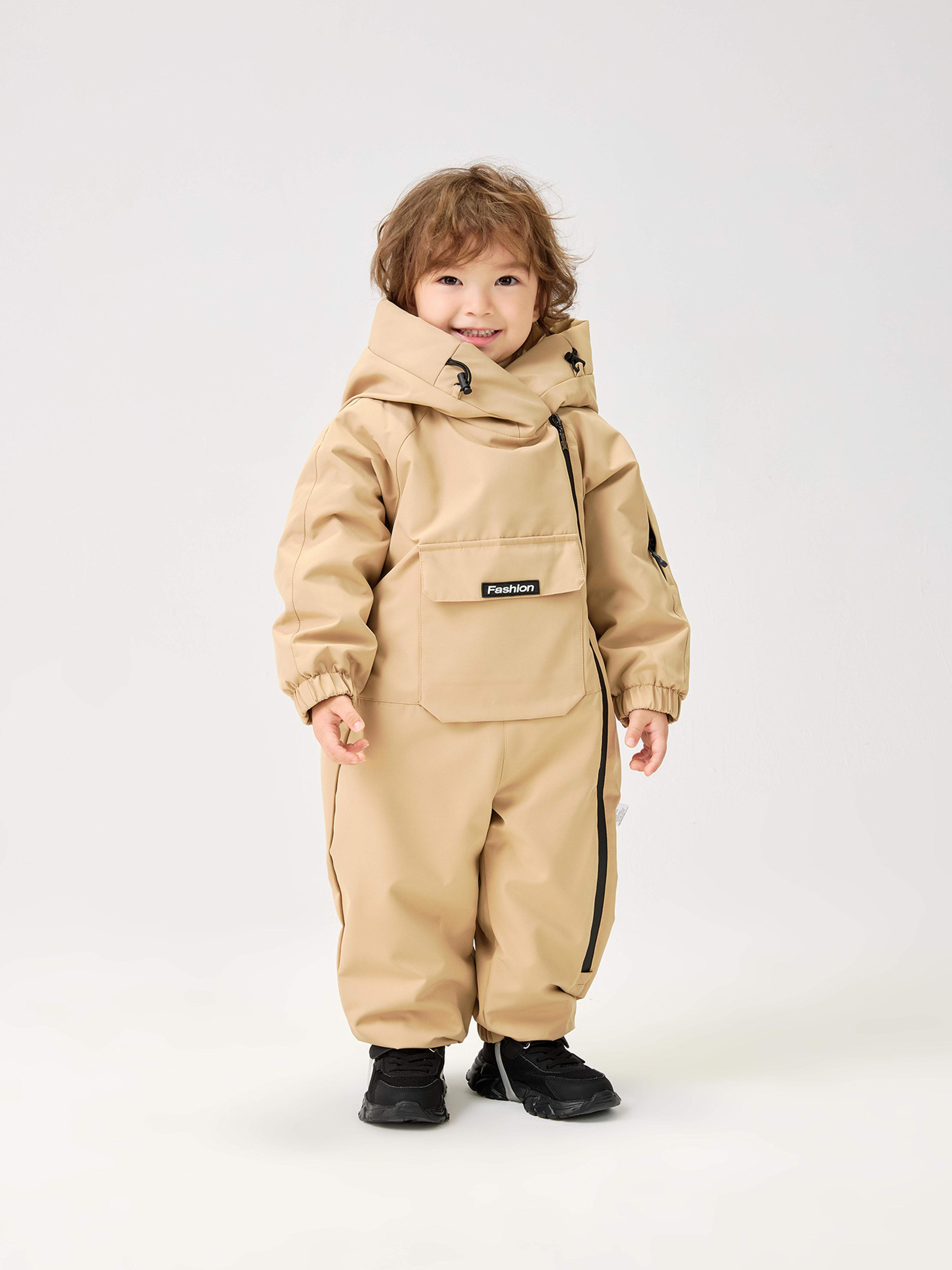 plush lined toddler snowsuit hooded winter jumpsuit for boys and girls