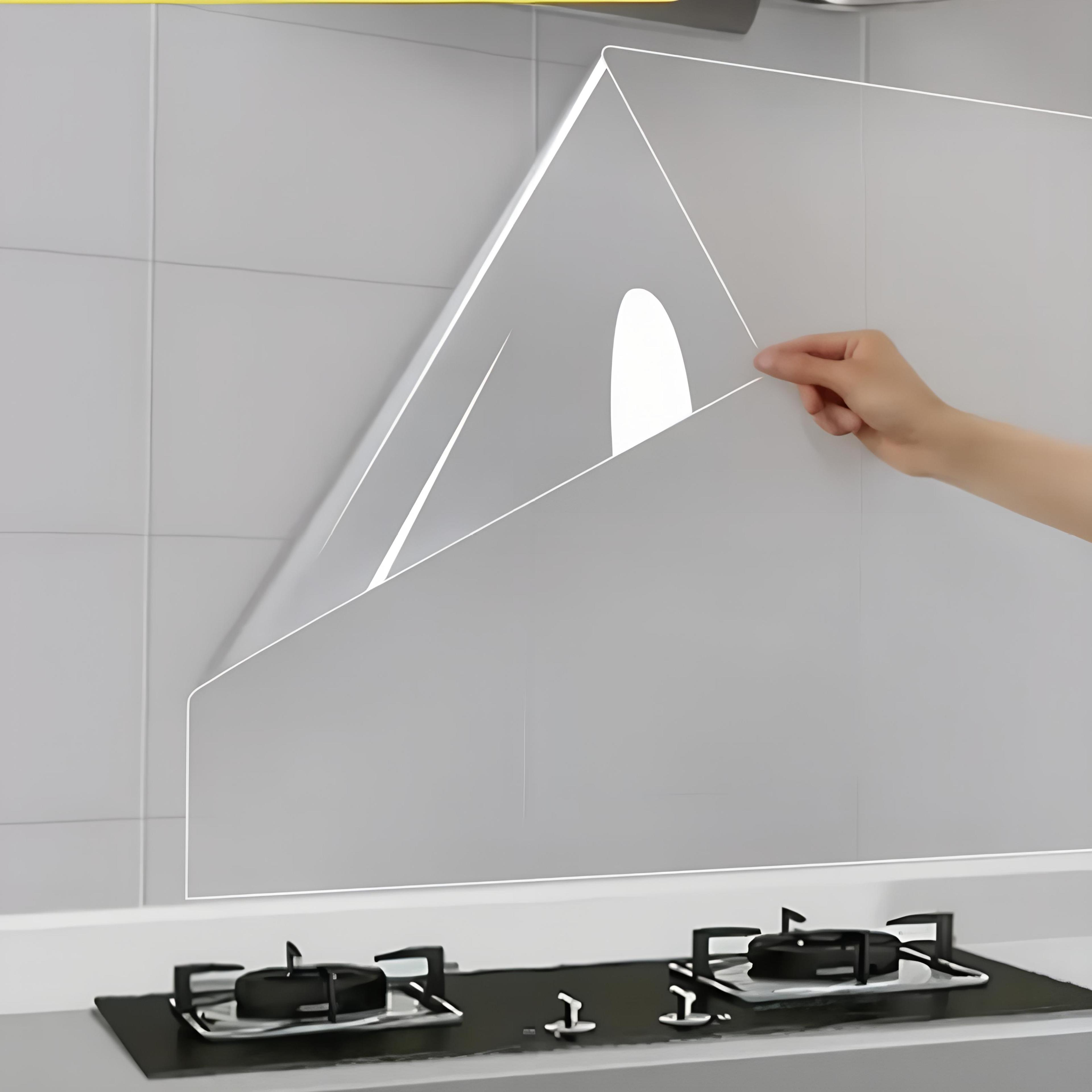 transparent waterproof kitchen wall sticker oil-proof heat-resistant protective wallpaper