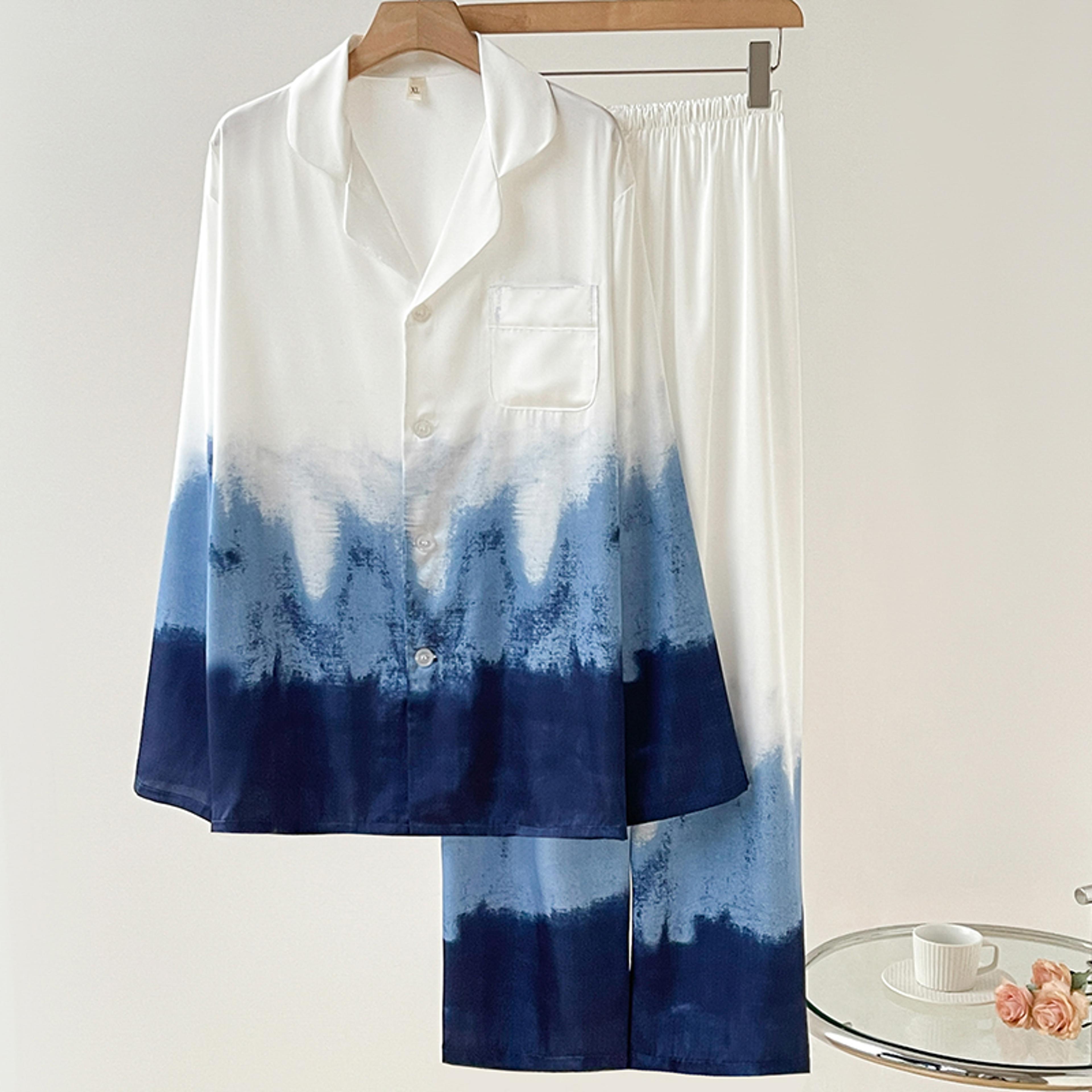 floral satin pajama set for women loose 2 piece summer sleepwear