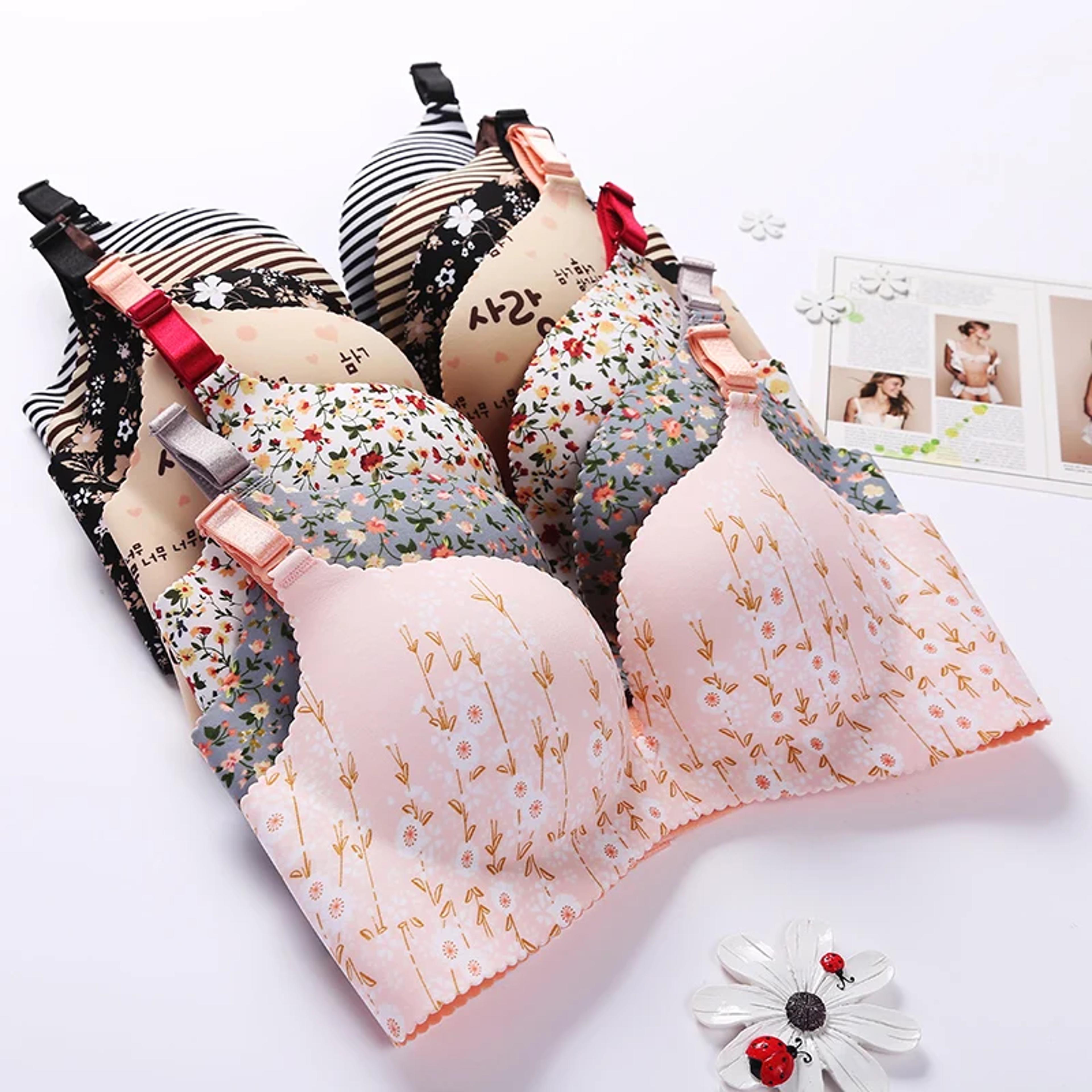 floral seamless push up bra one piece womens lingerie