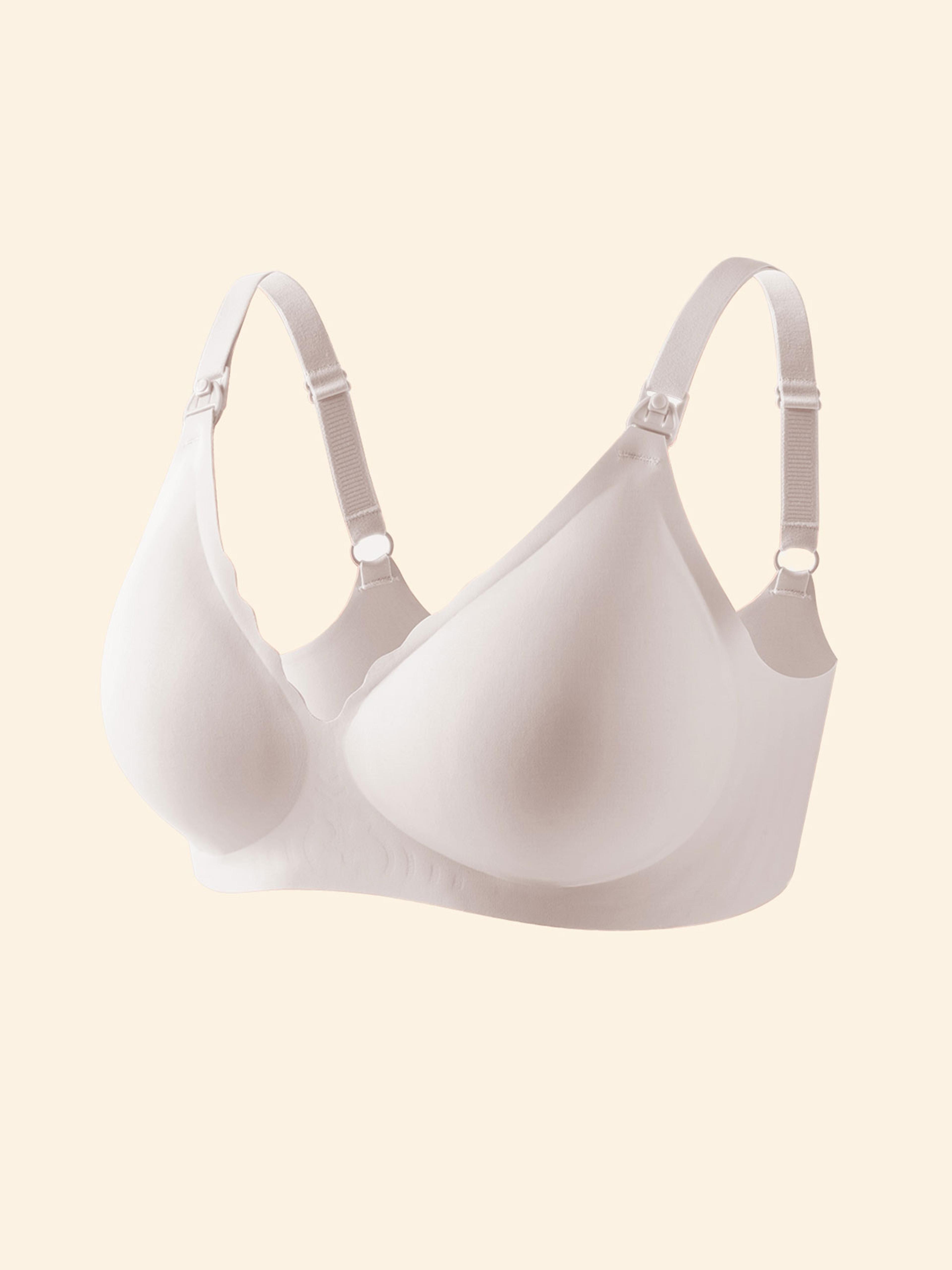 wire-free nursing bra with removable pads and stretch nylon spandex