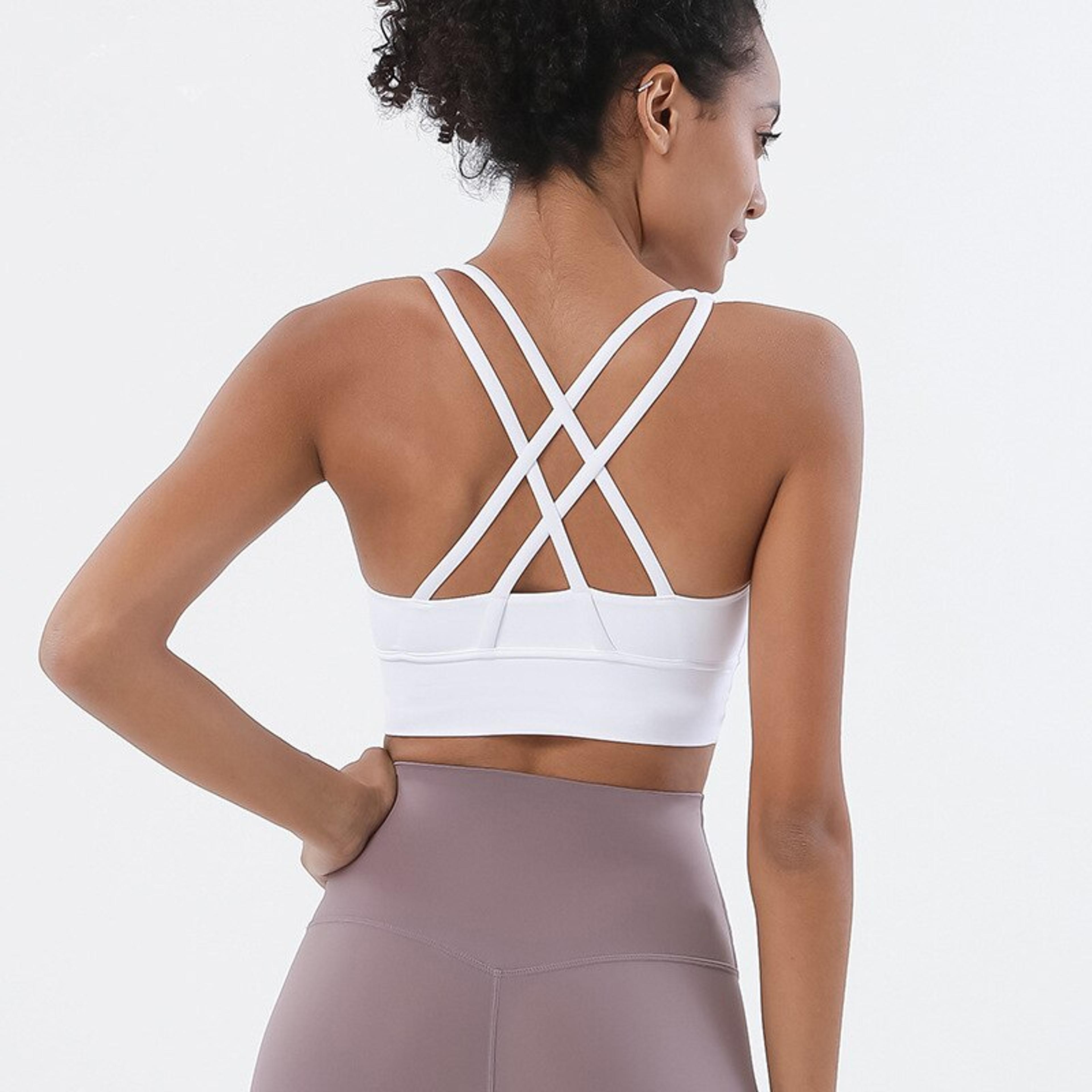 women's racerback yoga sports bra quick dry nylon workout top