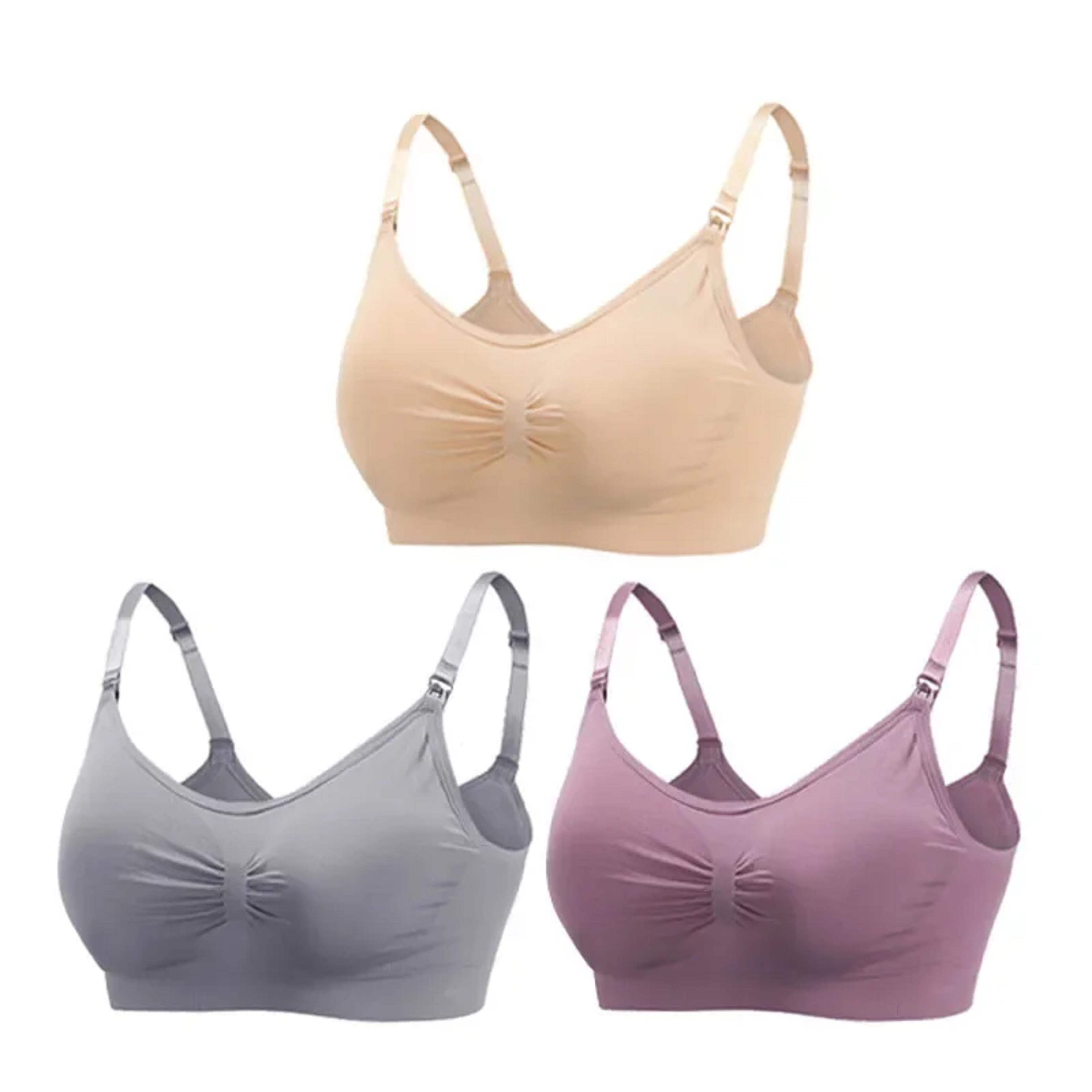 3 pack wire free maternity nursing bras for breastfeeding