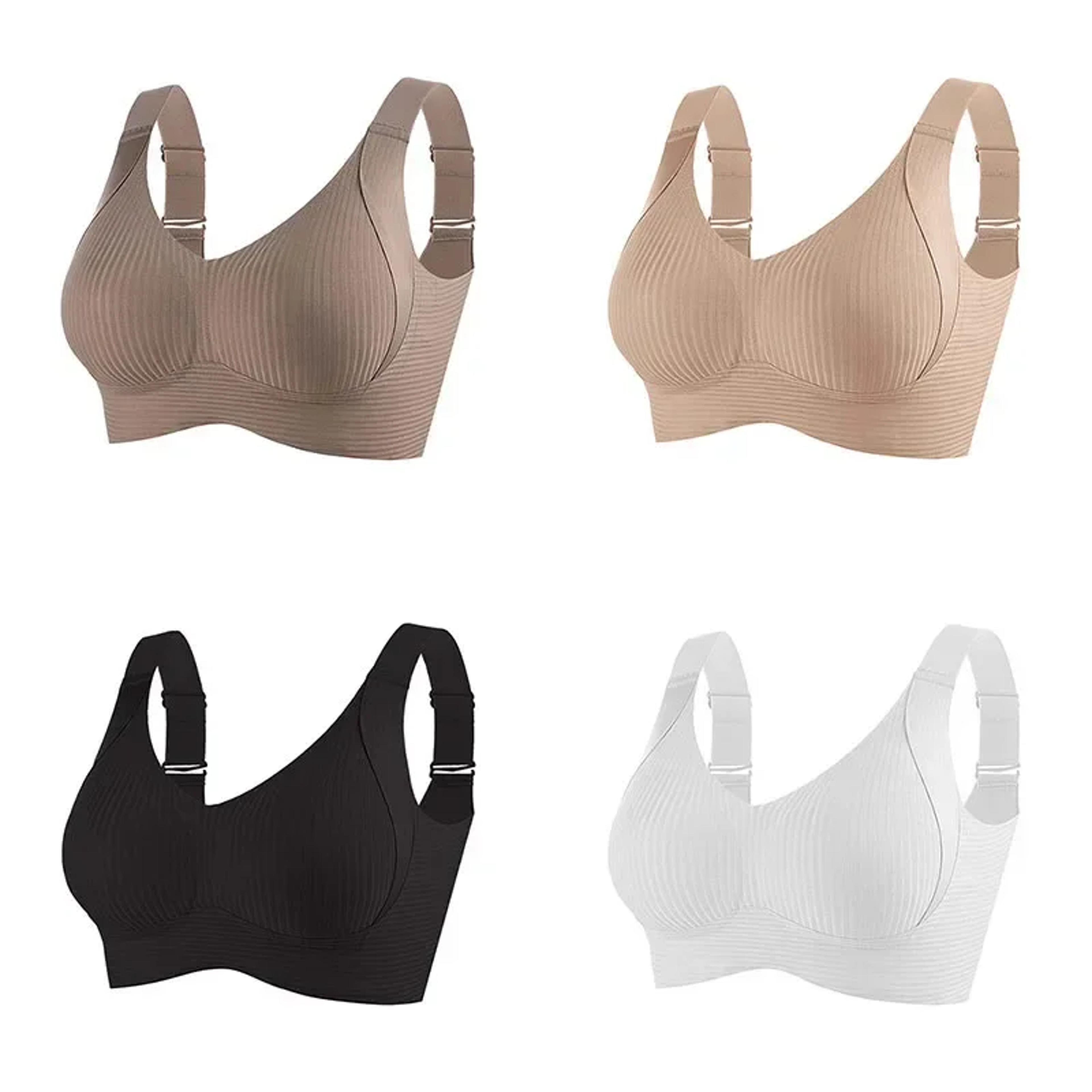 seamless push up wireless full cup bra with adjustable straps