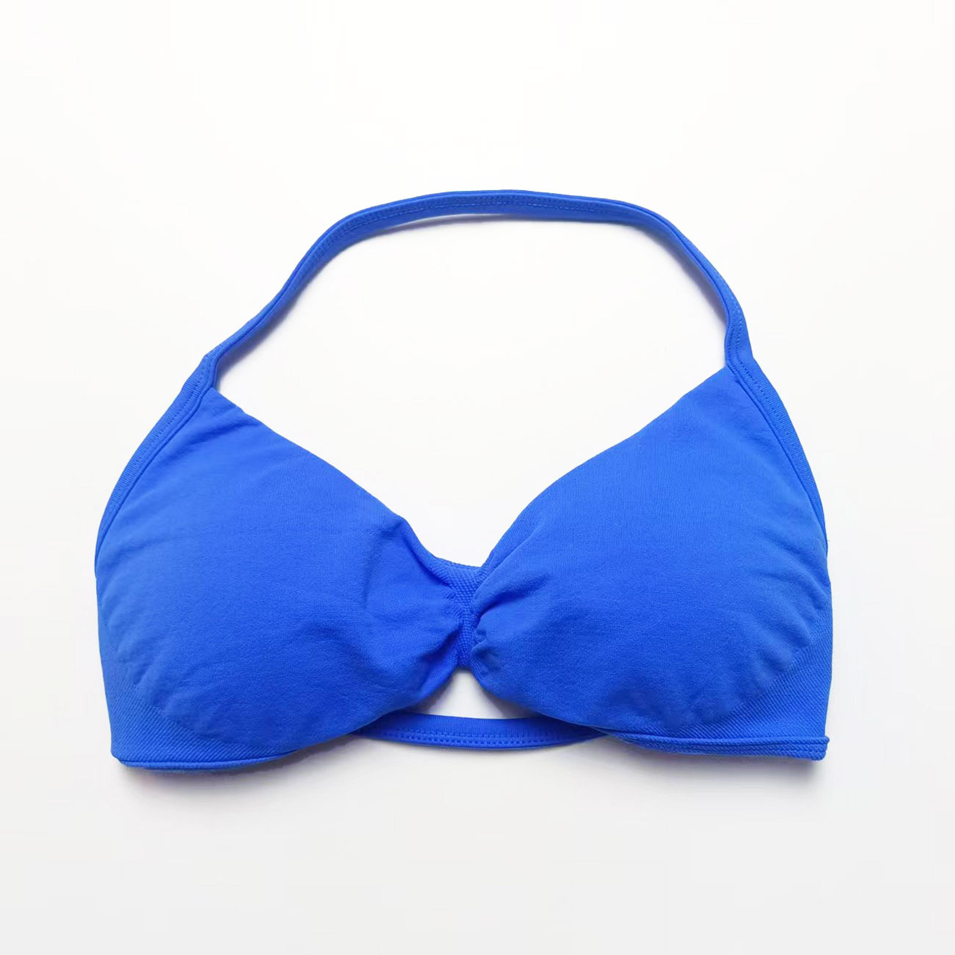 high support seamless sports bra with thin straps and quick dry nylon