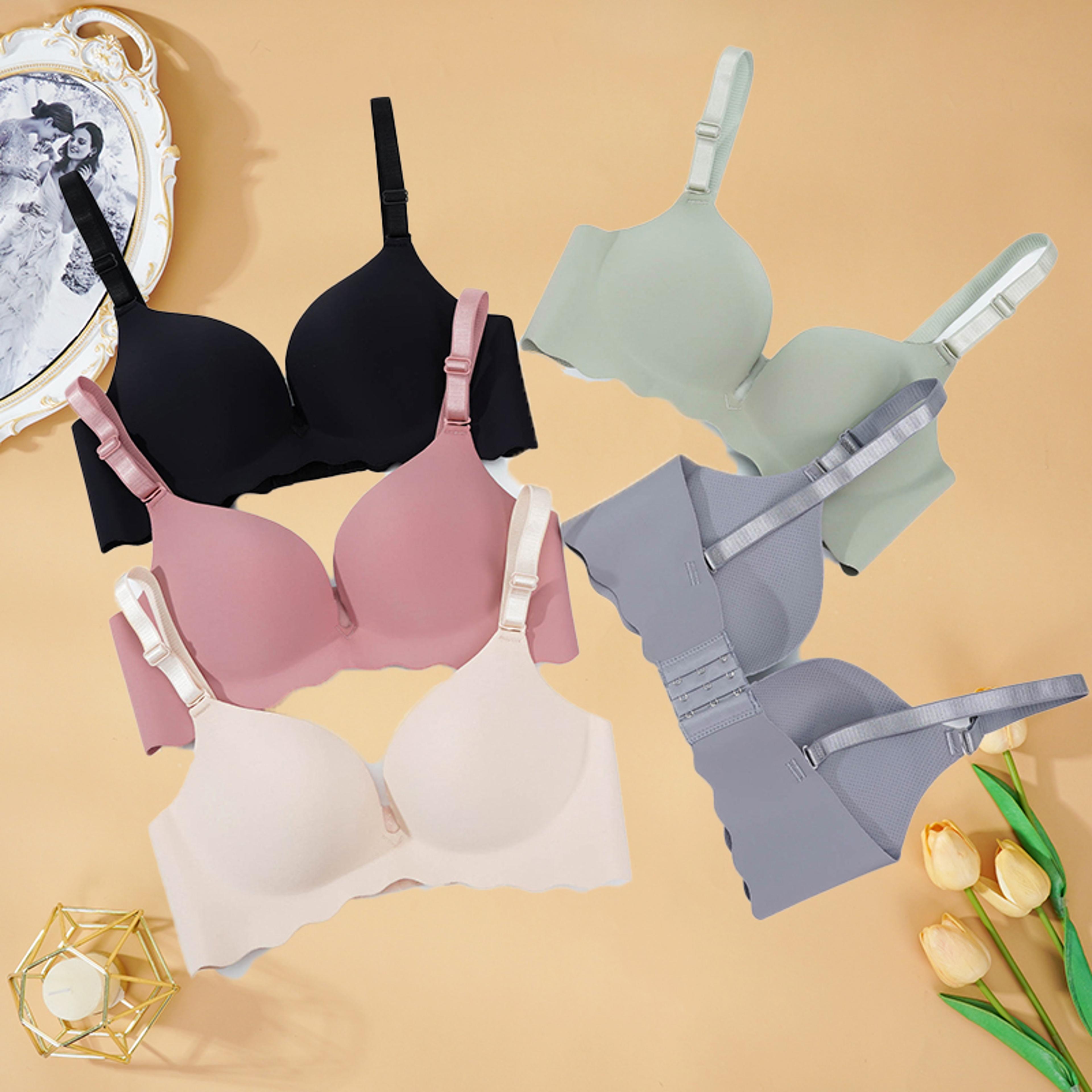 womens seamless push up wire free bra with adjustable straps