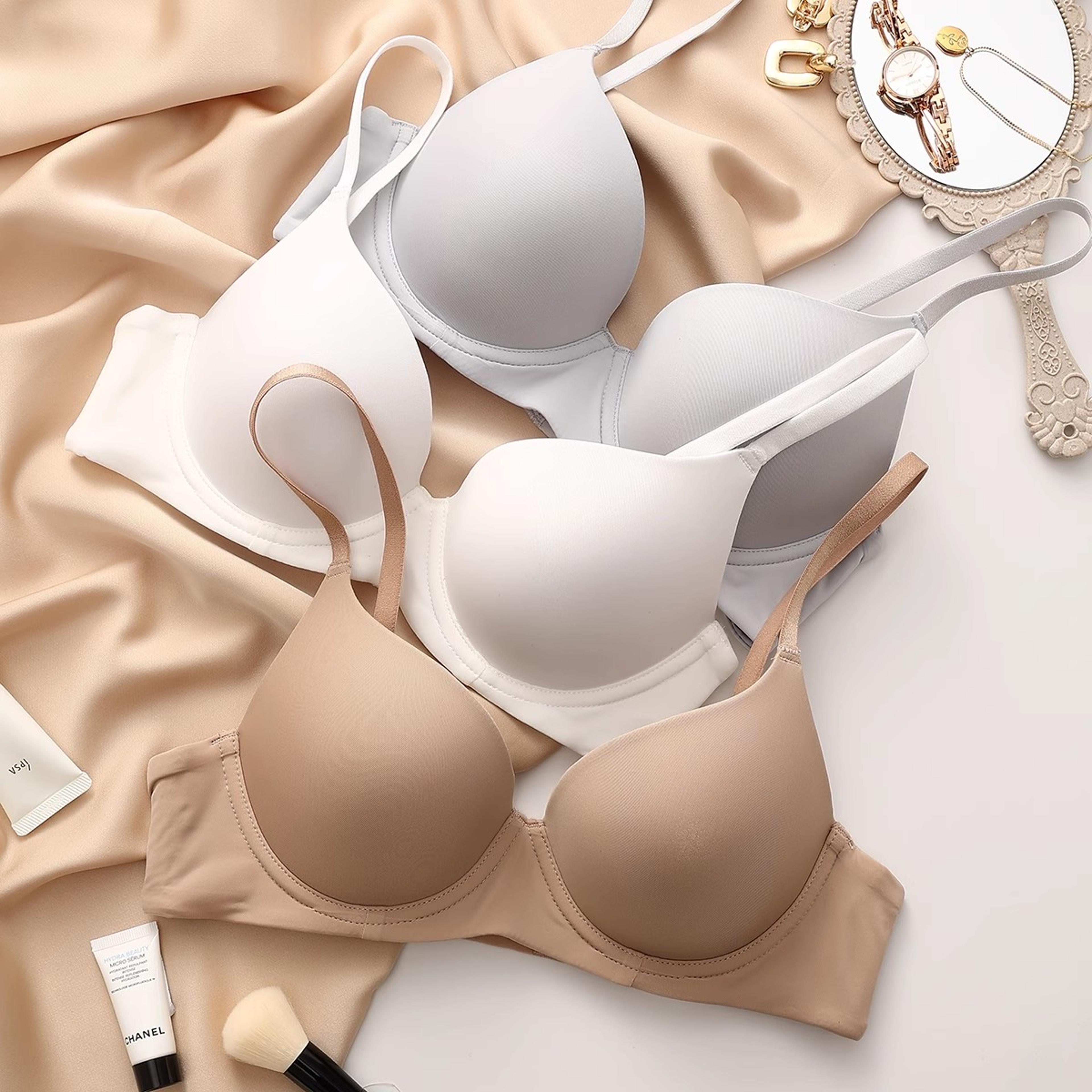 plus size seamless push up bra with underwire and adjustable straps