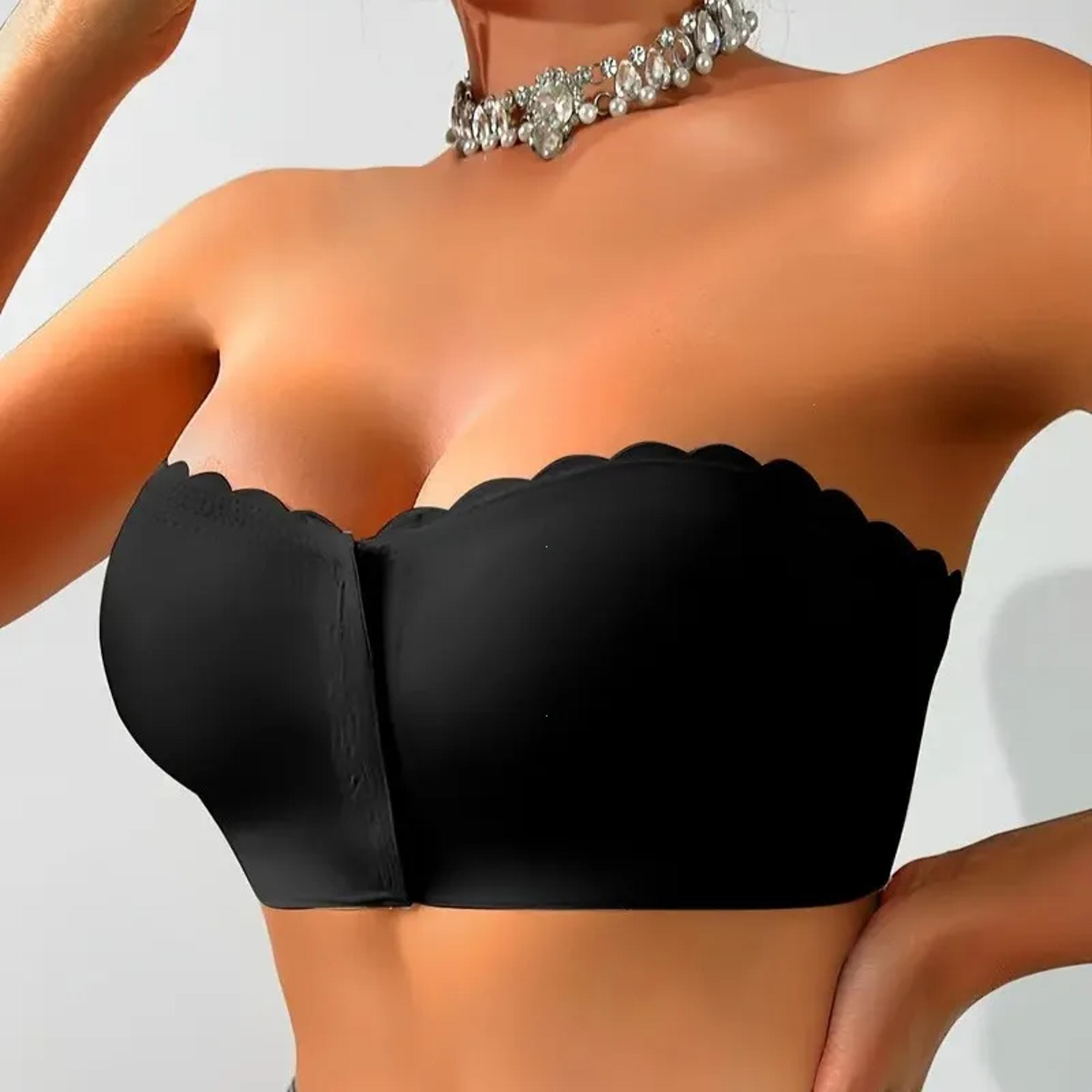 front closure wire free push up bra with adjustable straps