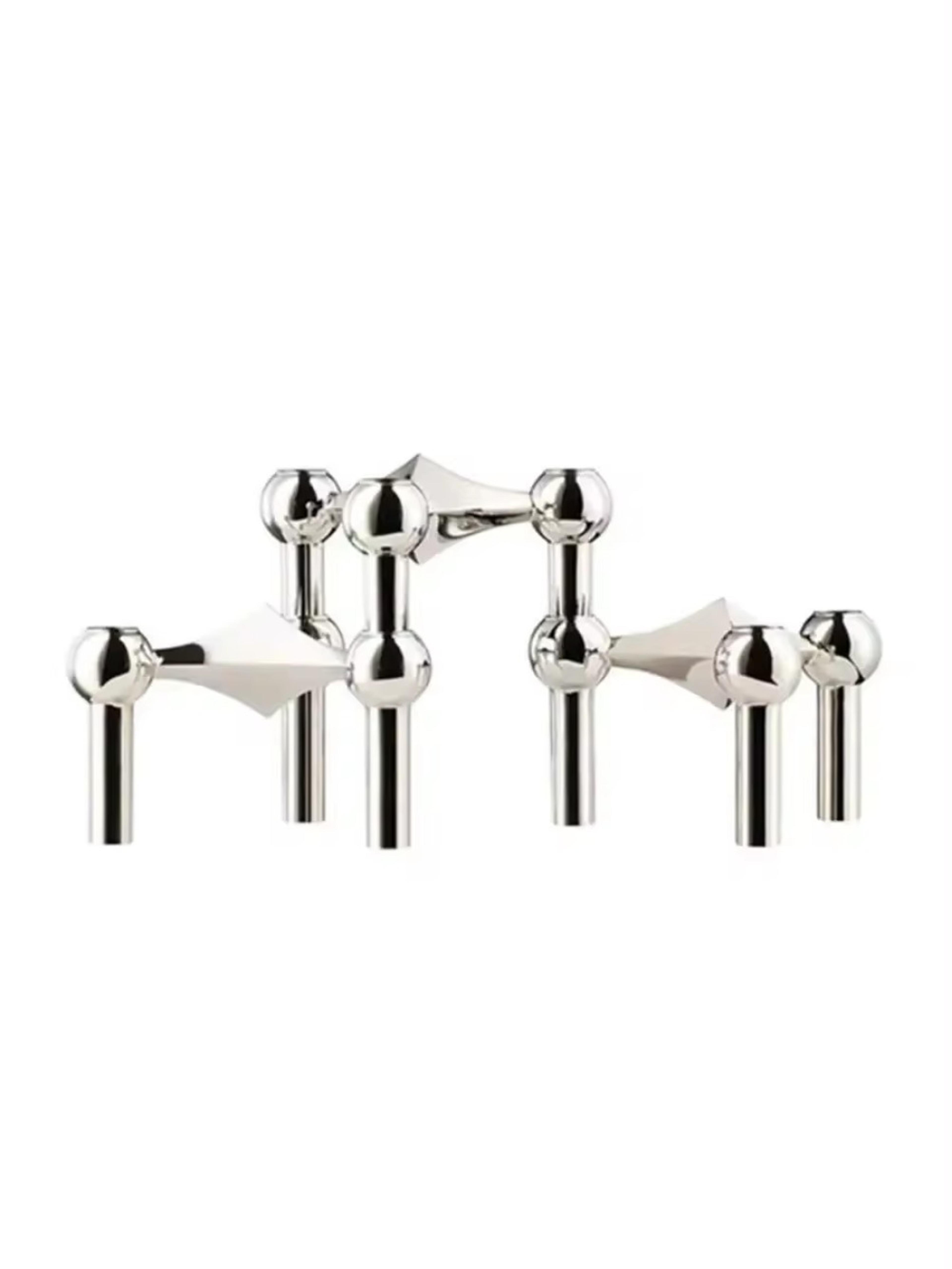 modern metal molecular structure candle holder for stick candles