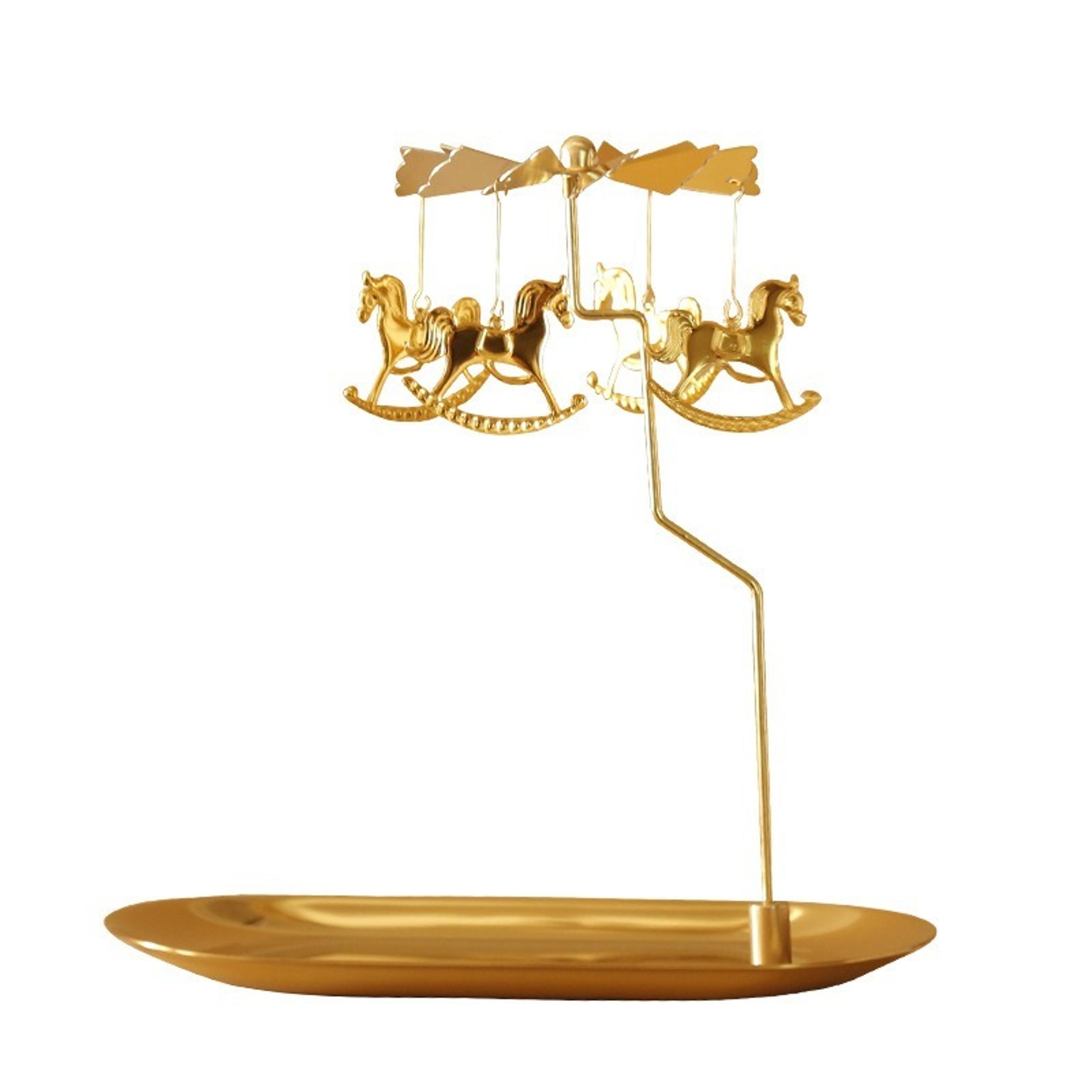 rotating tealight candle holder metal european style windmill and horse design