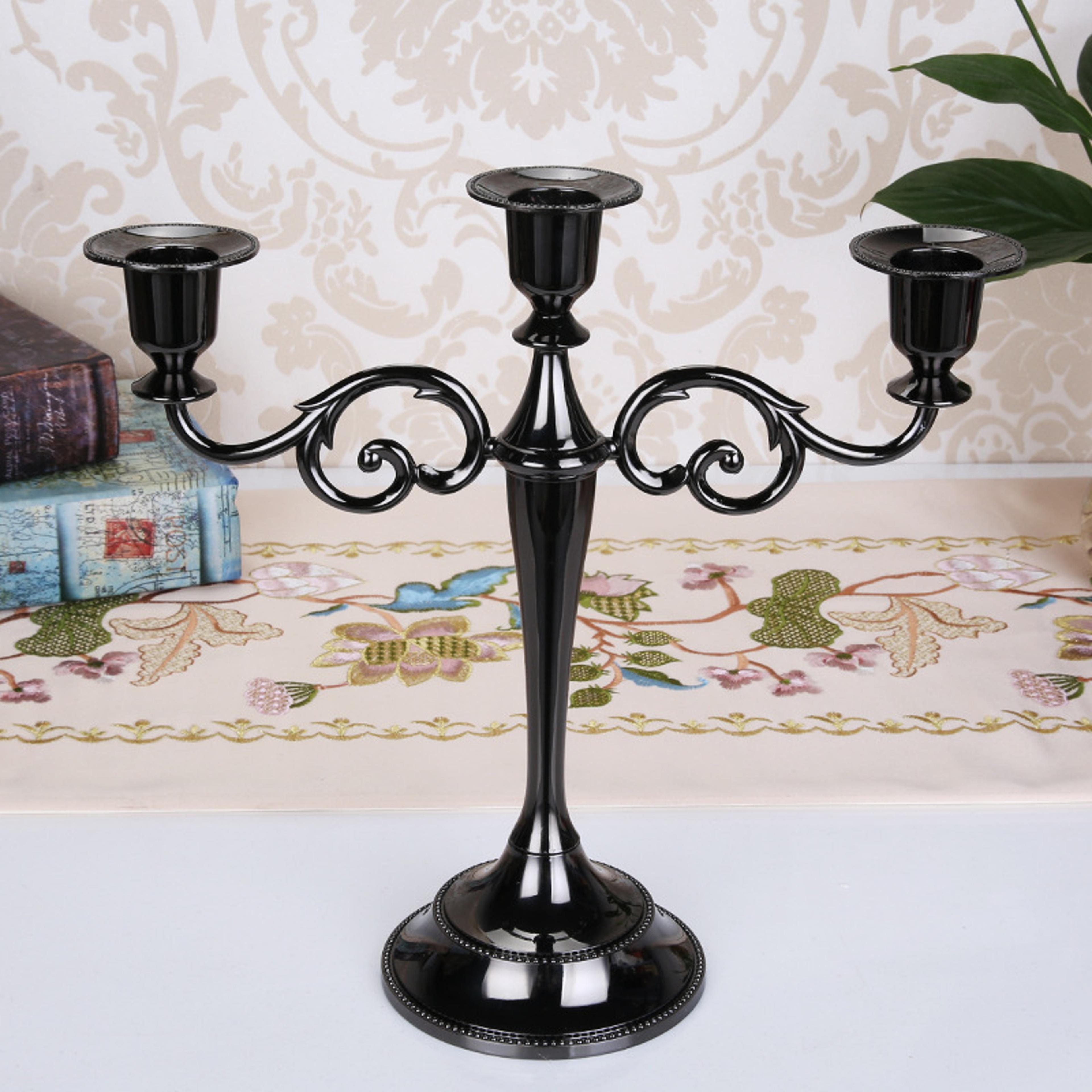 3 arm metal candelabra retro candle holder for weddings and home decor