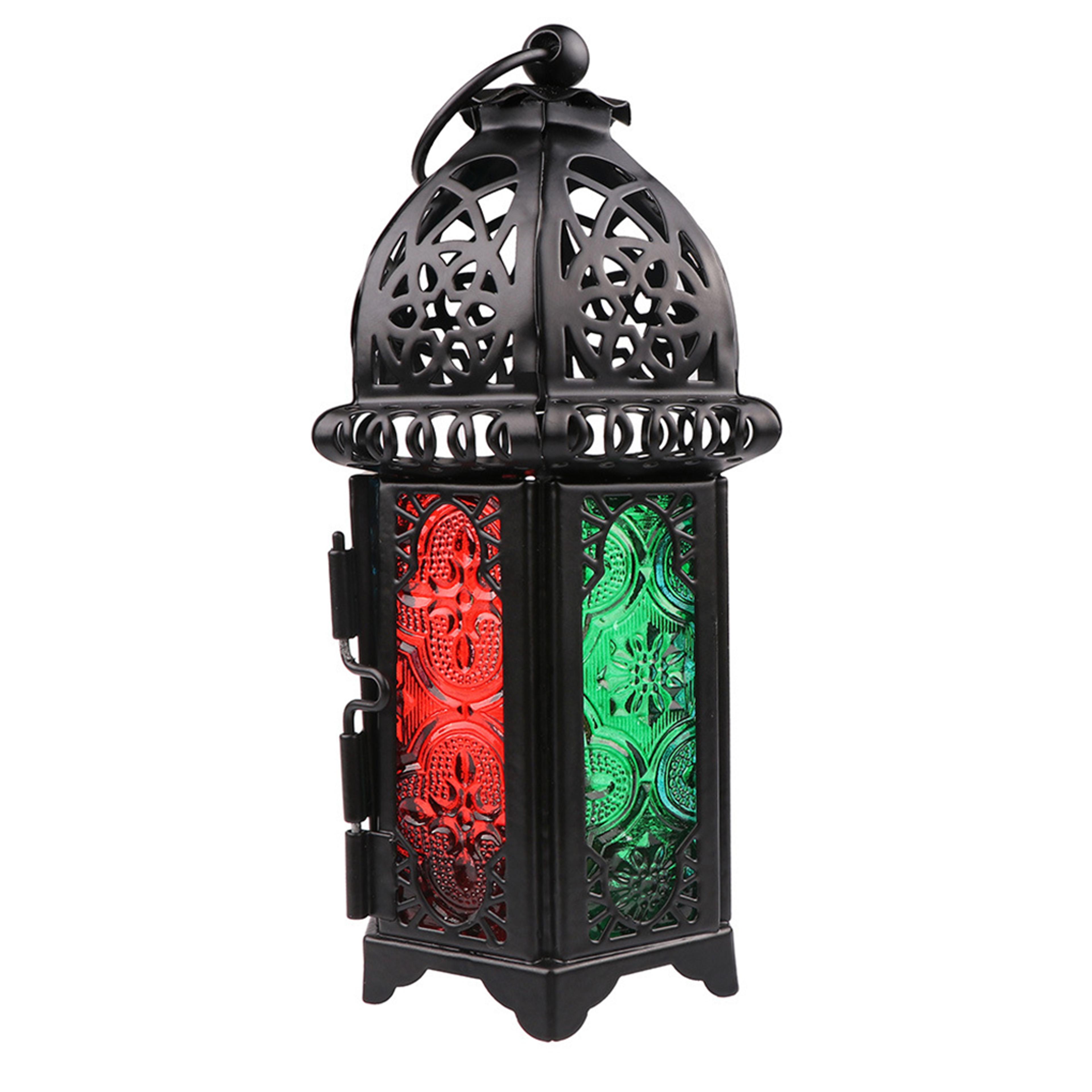 moroccan iron candle lantern with hollow metal design for tealights