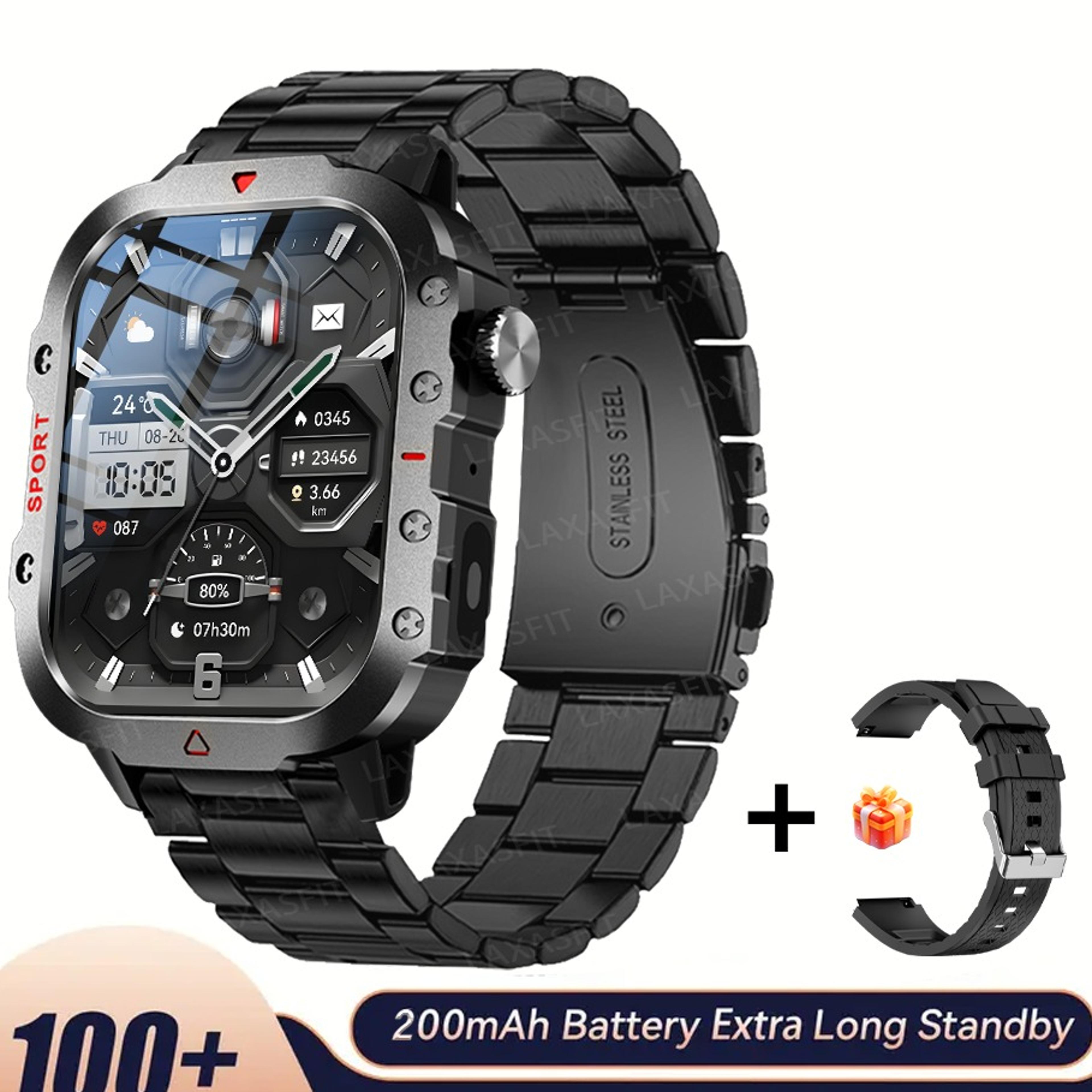 2.01 inch smart watch with bluetooth calling fitness tracking and voice assistant