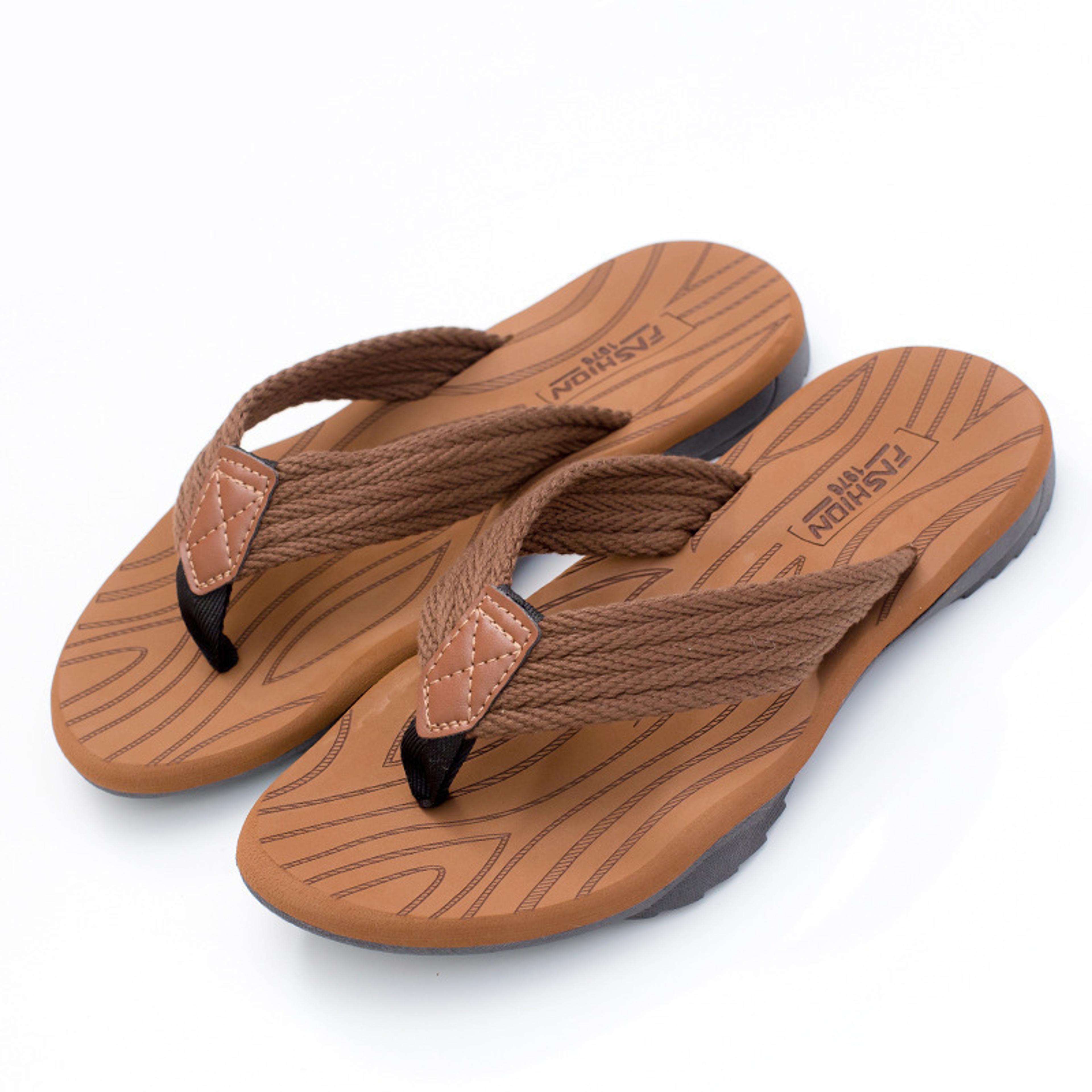 mens canvas flip flops with rubber outsole for summer outdoor wear