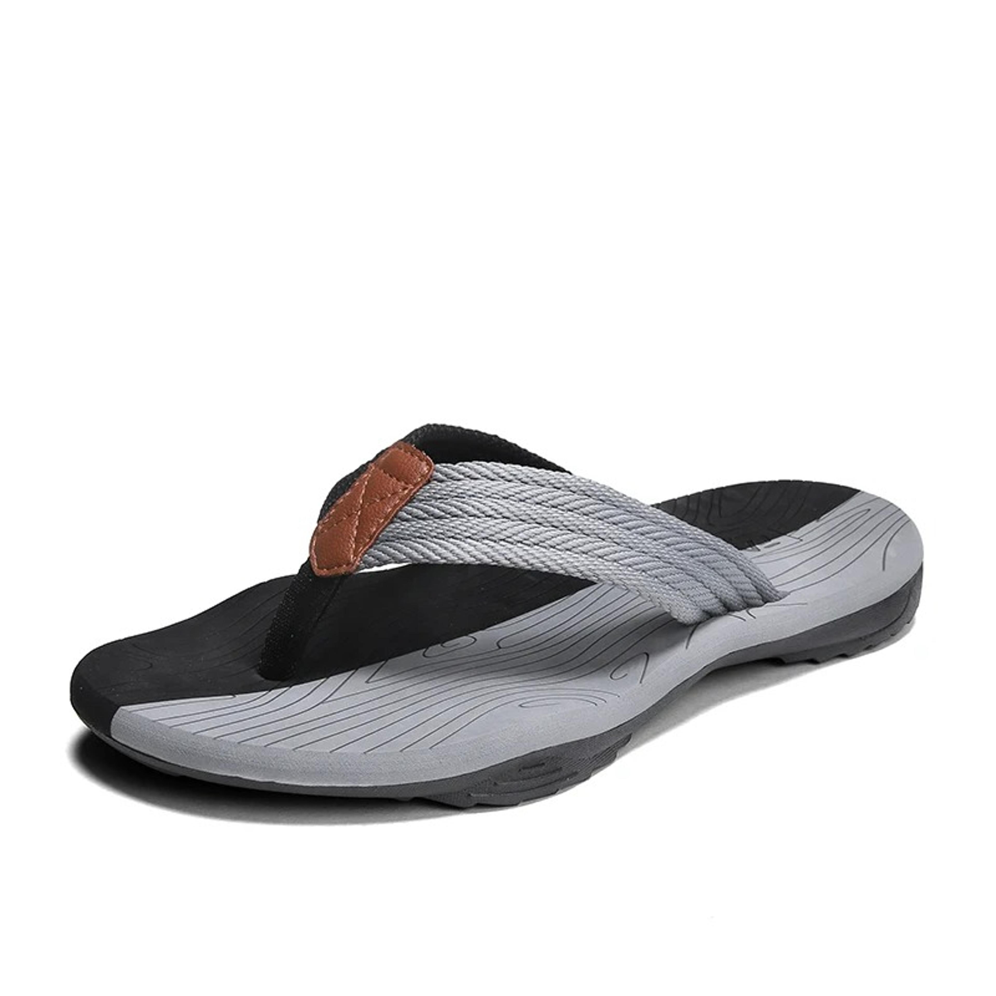 men's canvas flip flops with eva sole for summer beach wear