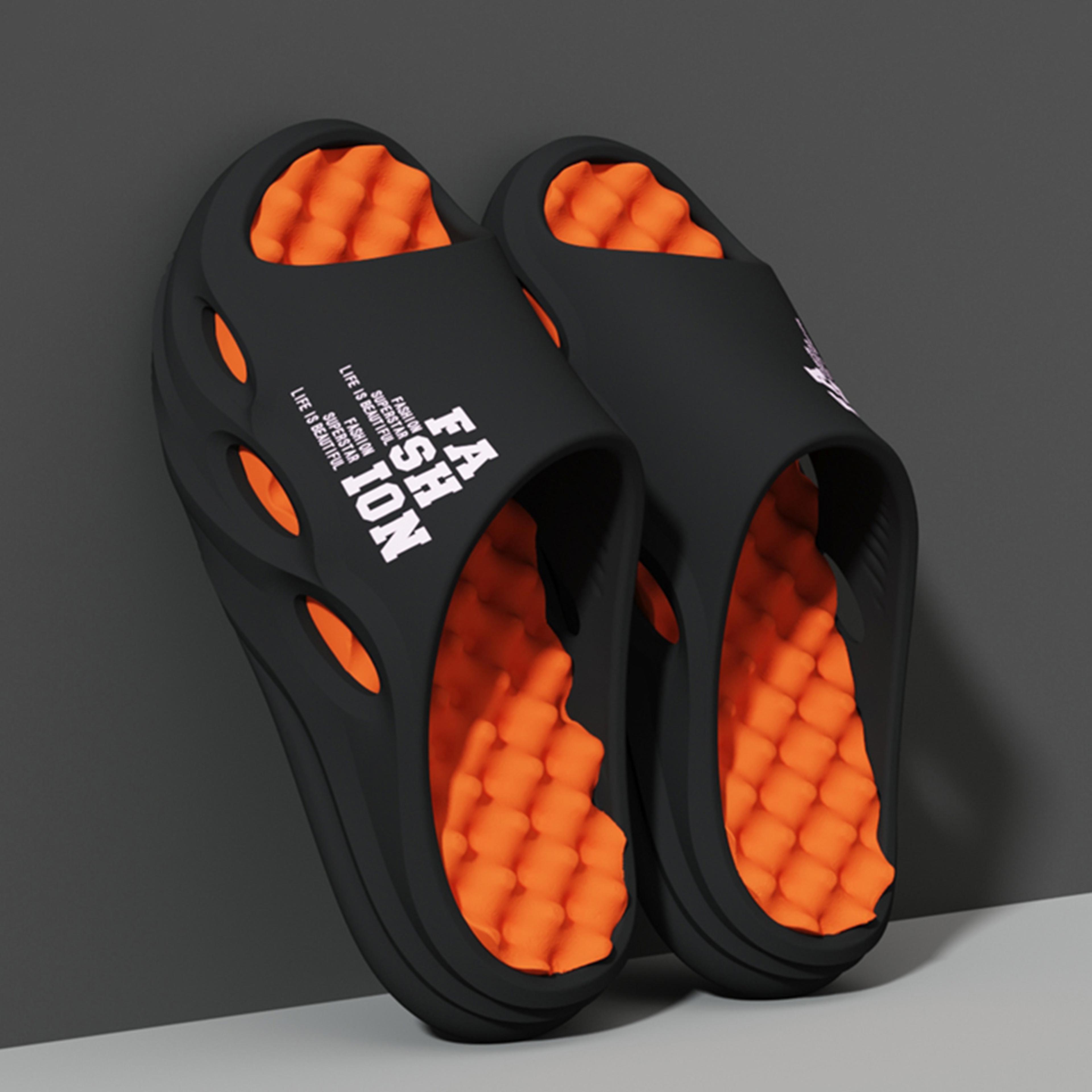 men's eva massage slippers with thick non-slip sole