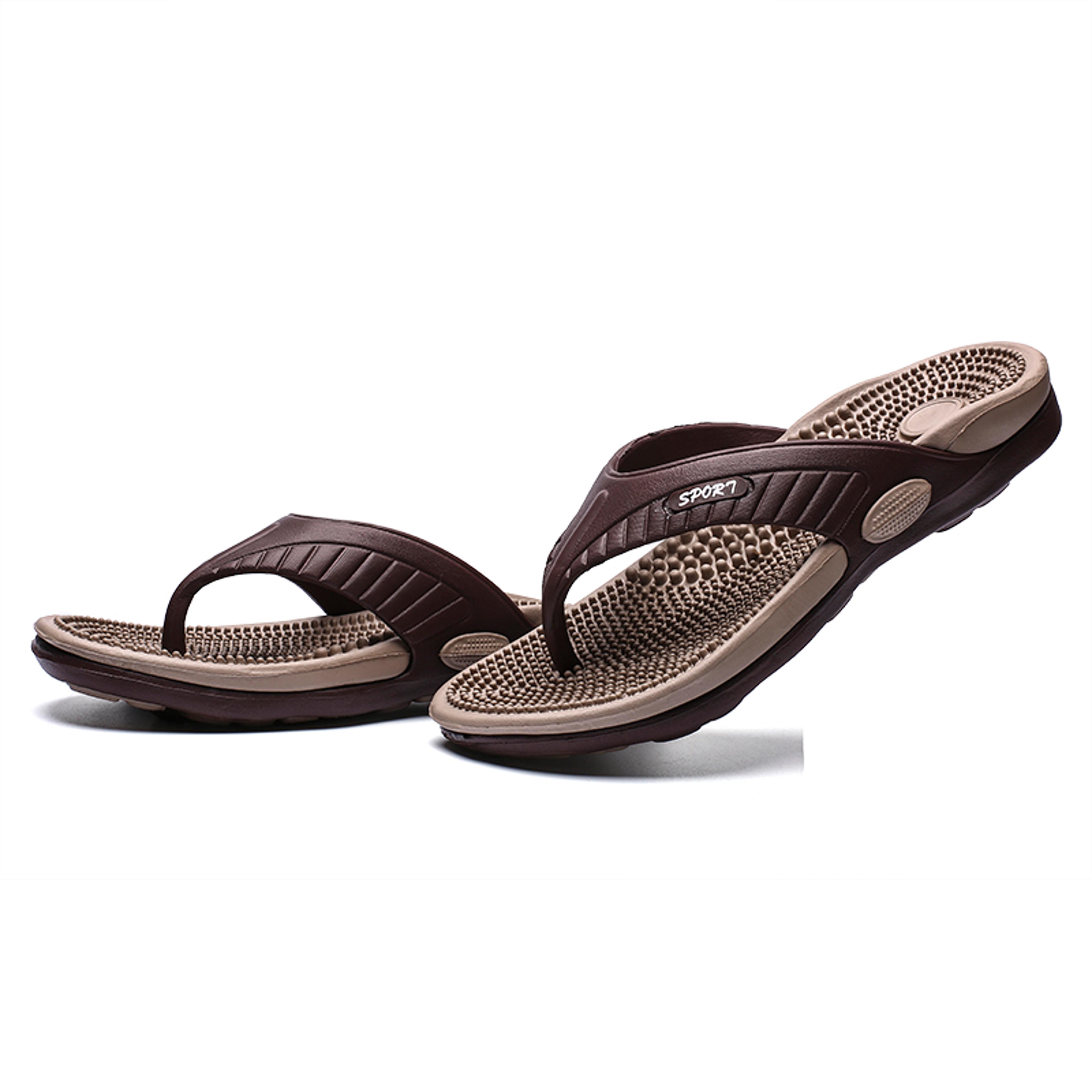 men's eva massage flip flops with platform design and low heel