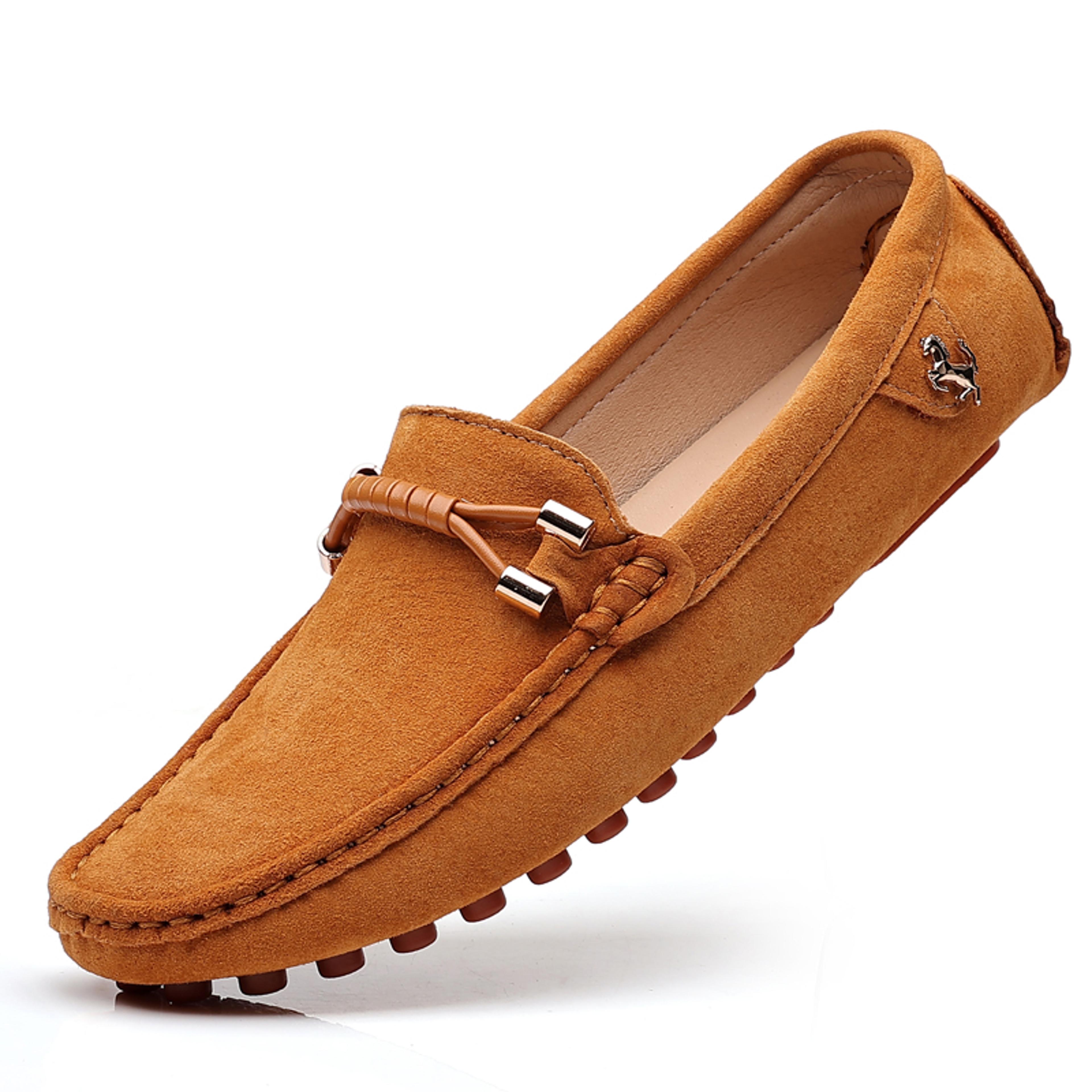 men's slip-on pu loafers with breathable design and rubber outsole