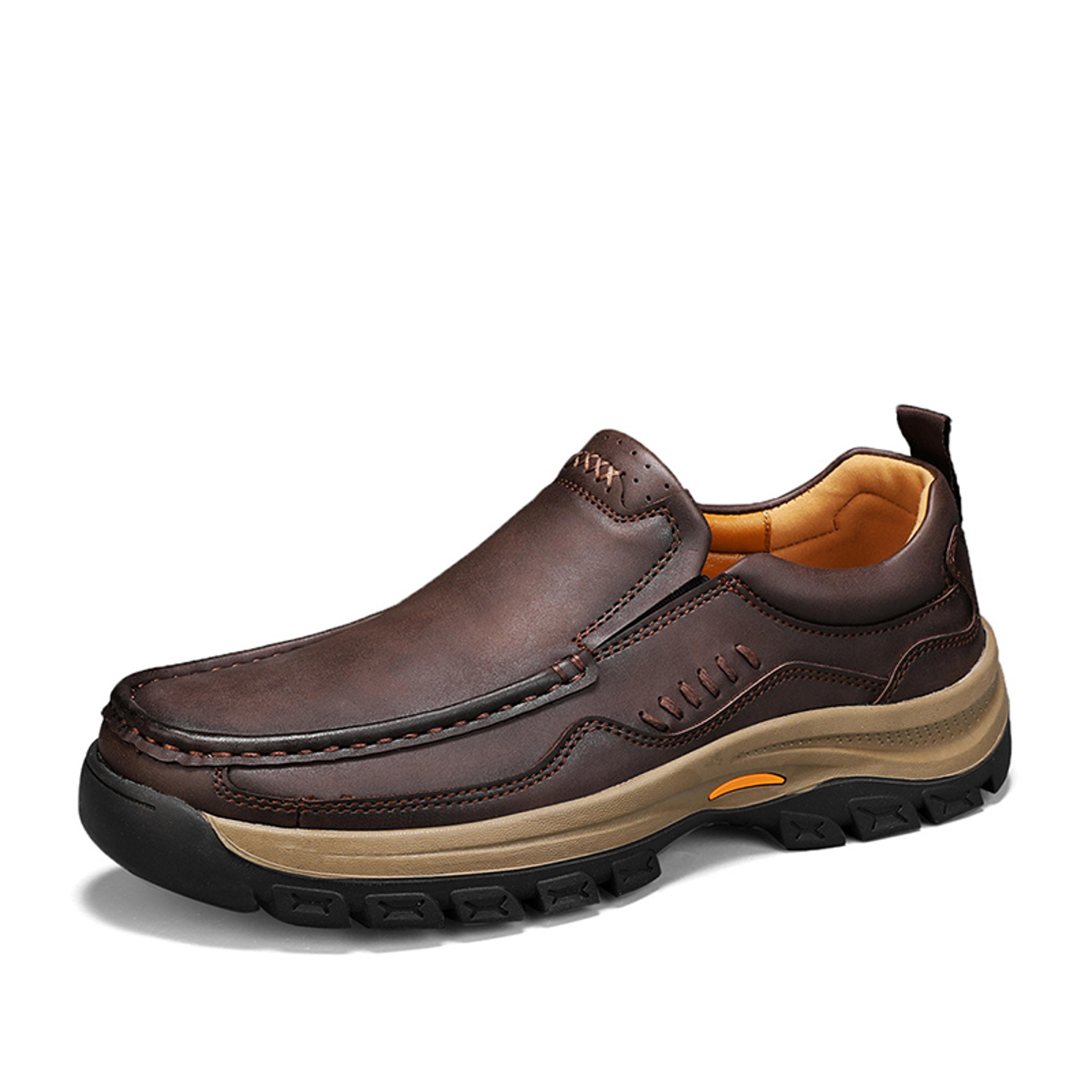 men's hand-stitched loafers with microfiber upper and rubber outsole