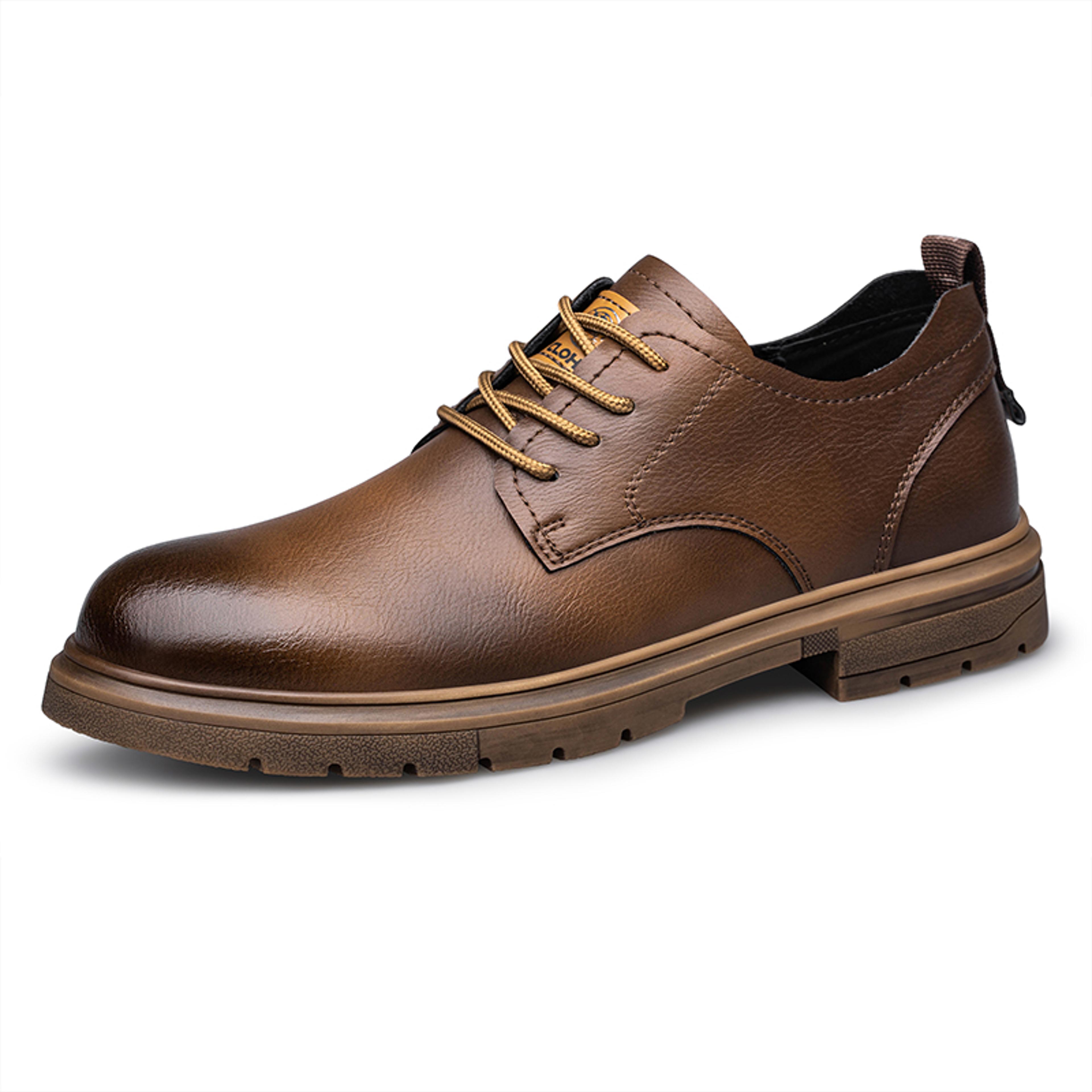 mens lace up business casual shoes with pu upper and rubber sole