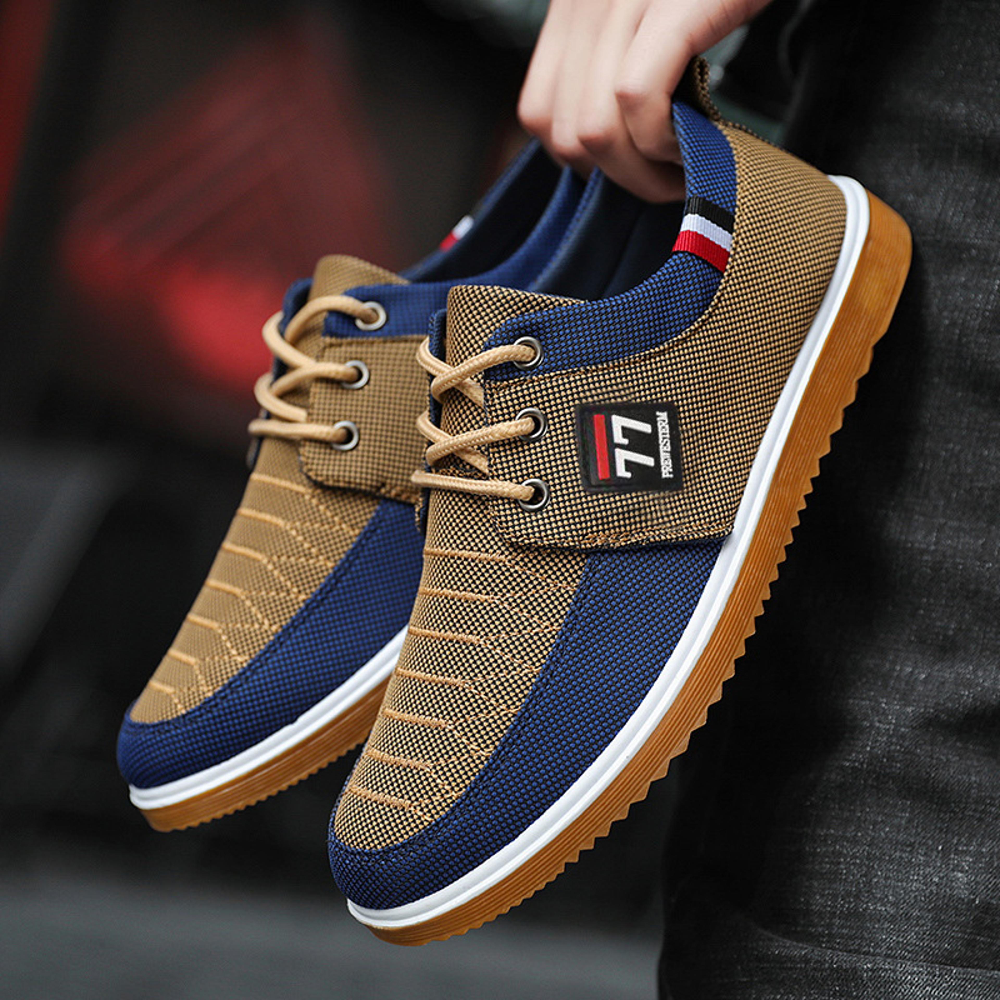 men's canvas casual shoes with pvc outsole and round toe