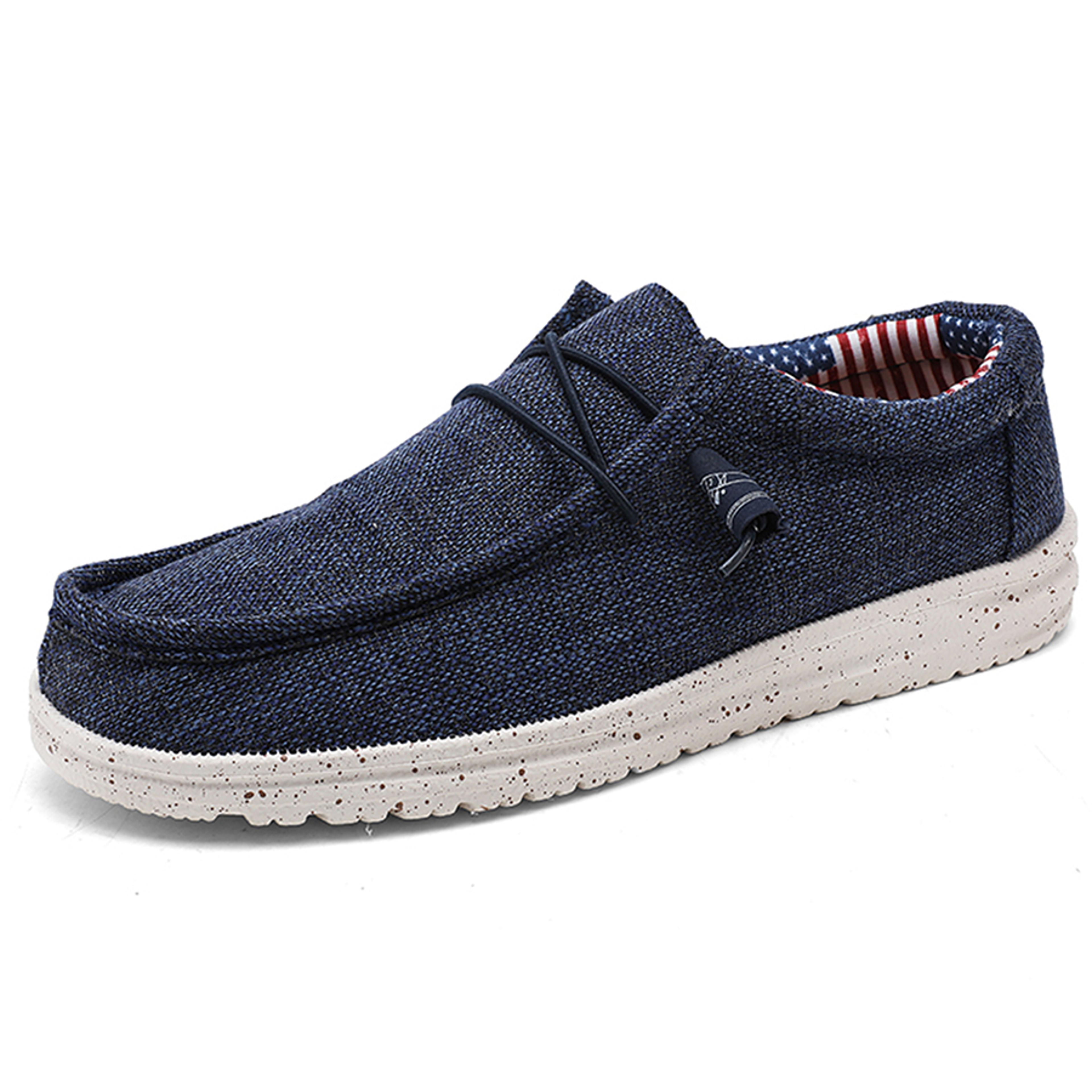 men's canvas slip-on casual shoes with lightweight eva sole