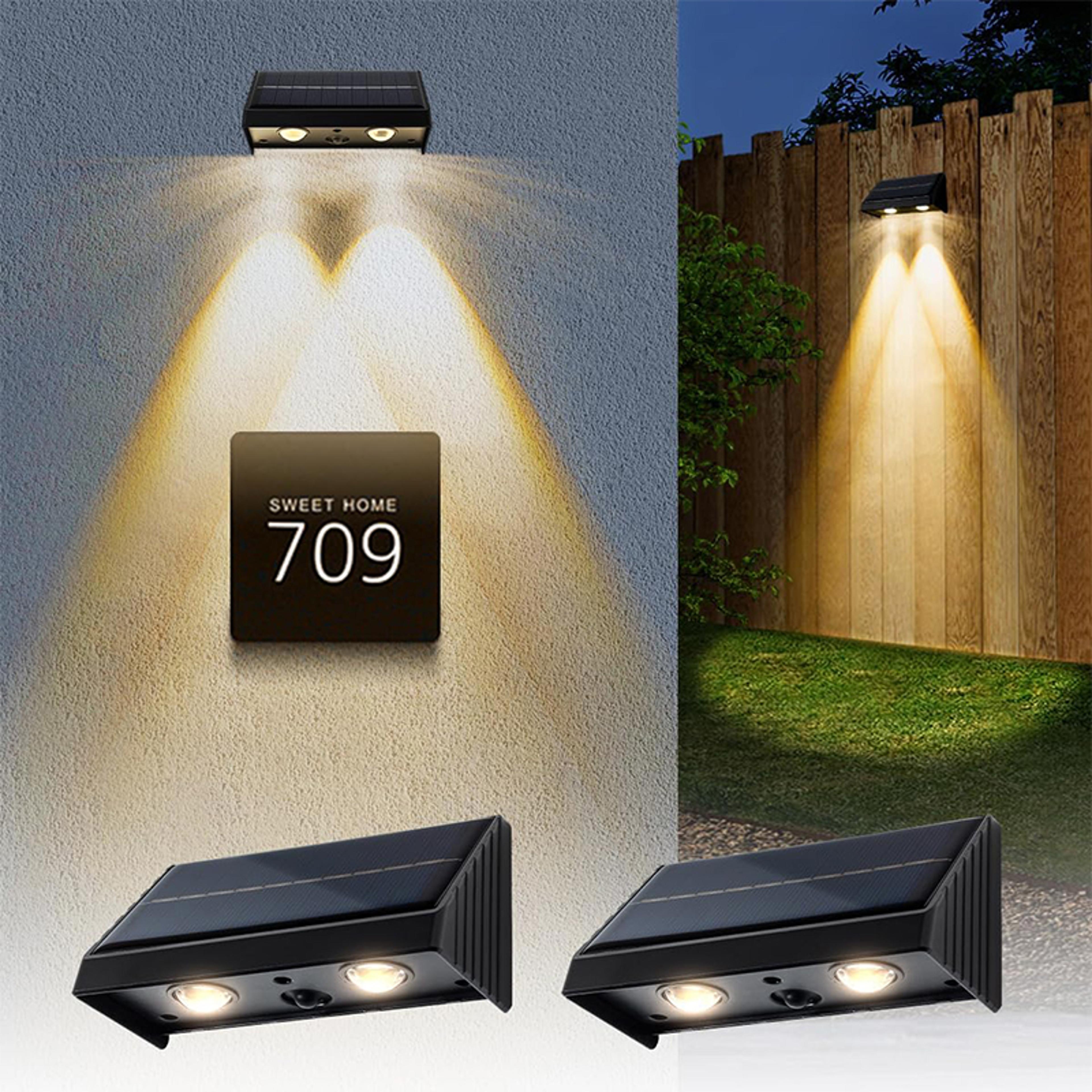 solar powered outdoor wall light with automatic dusk to dawn lighting