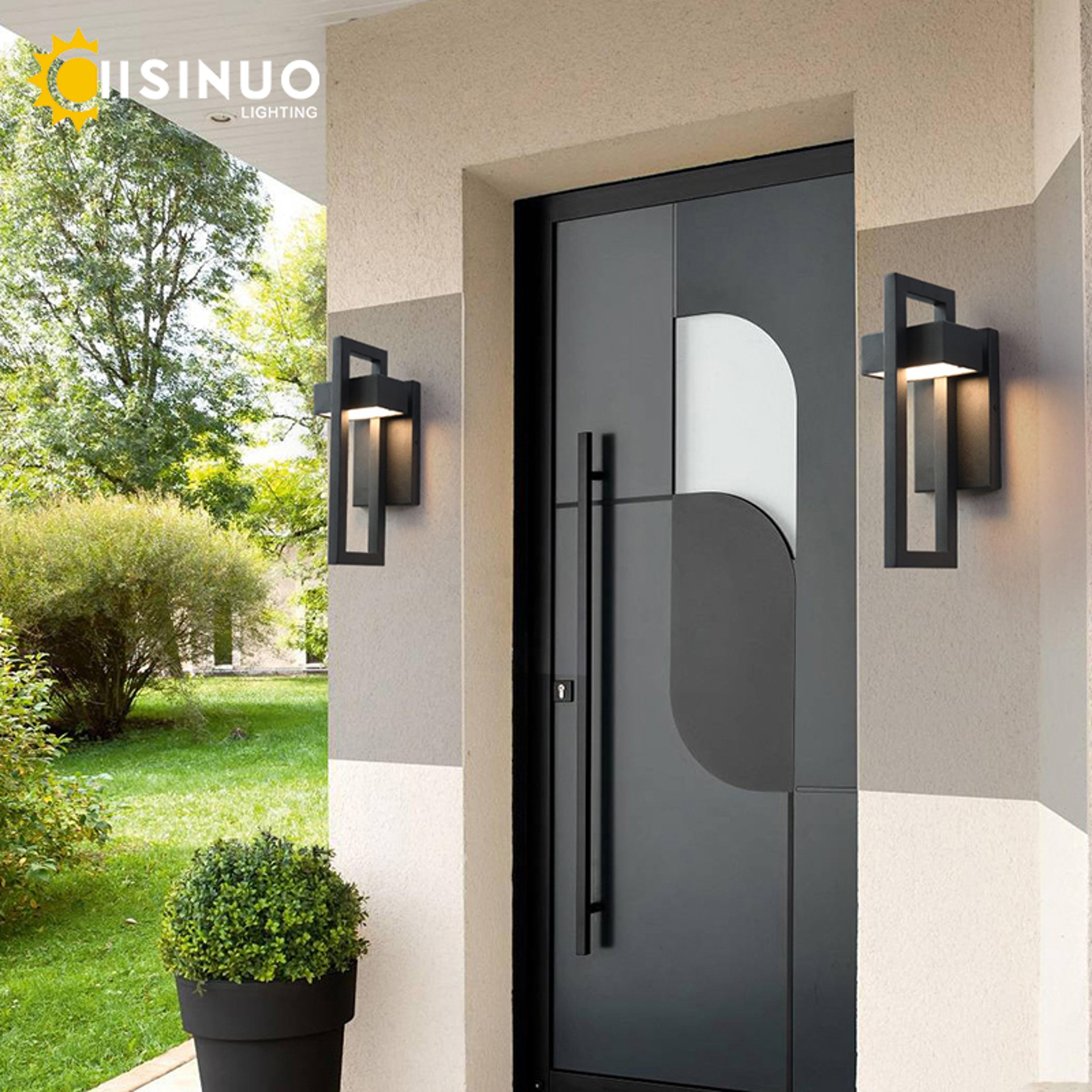 10w outdoor led wall light ip65 black aluminum garden porch sconce