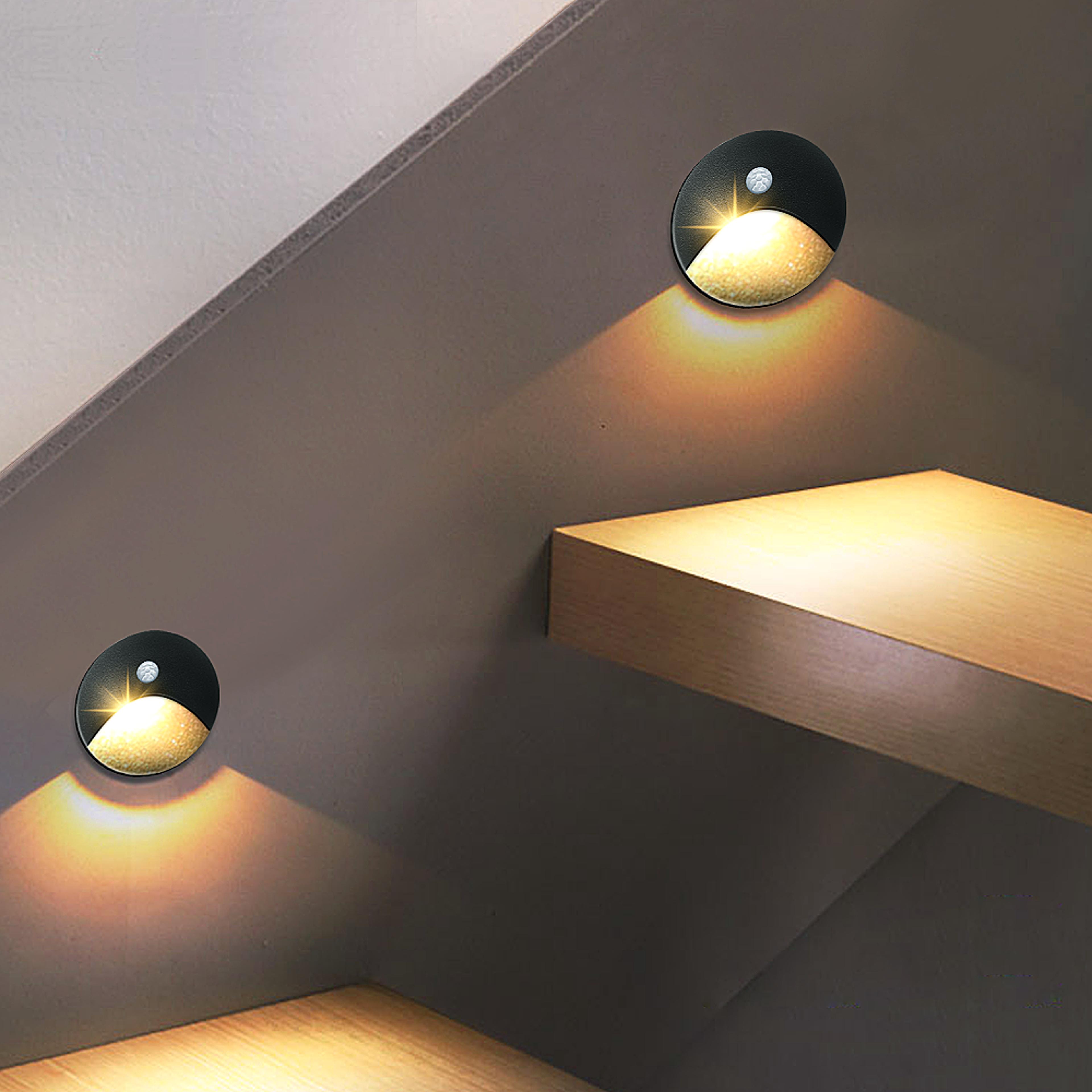 recessed led outdoor step light with sensor ip65 waterproof wall lamp