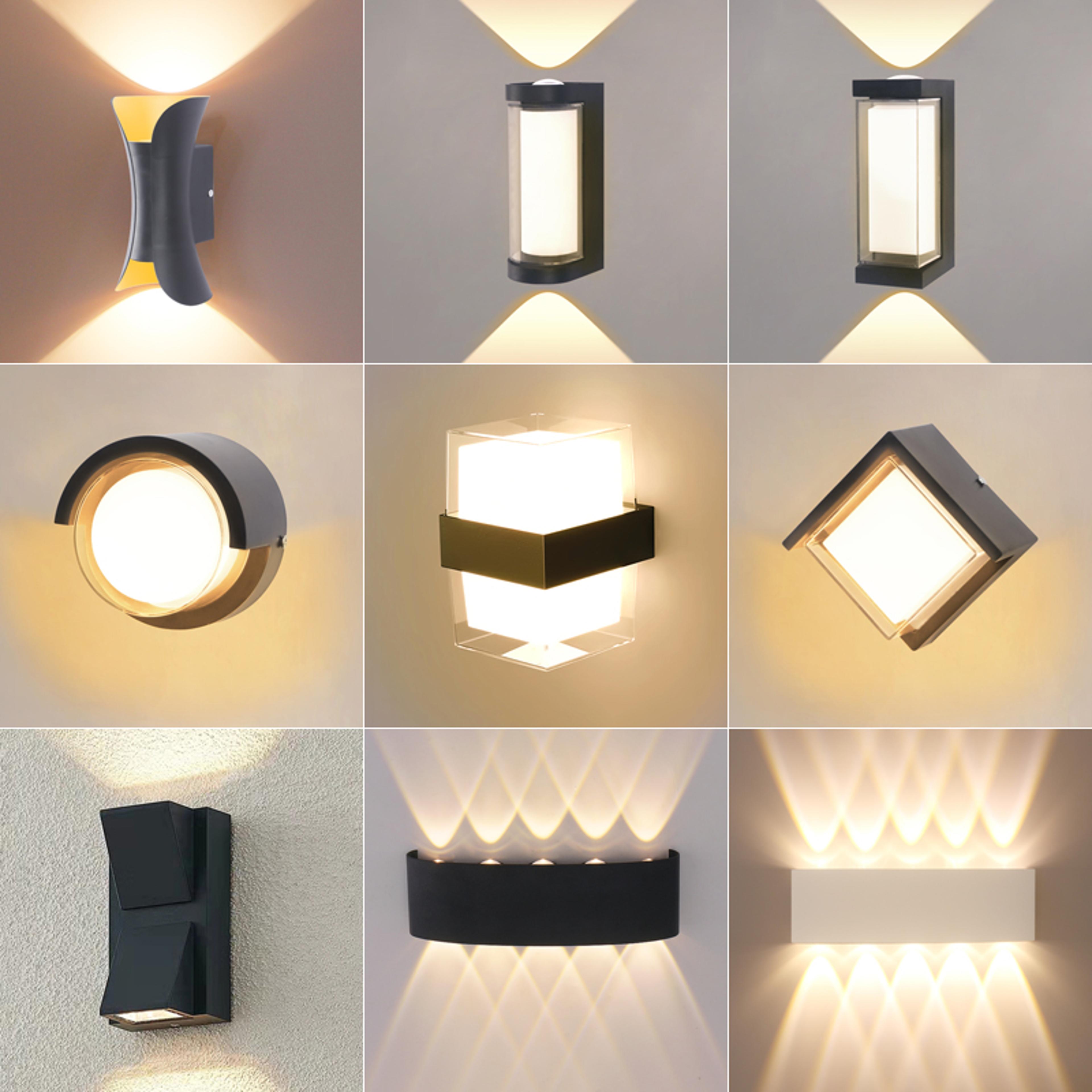 modern led wall light moisture resistant 3000k indoor outdoor lighting
