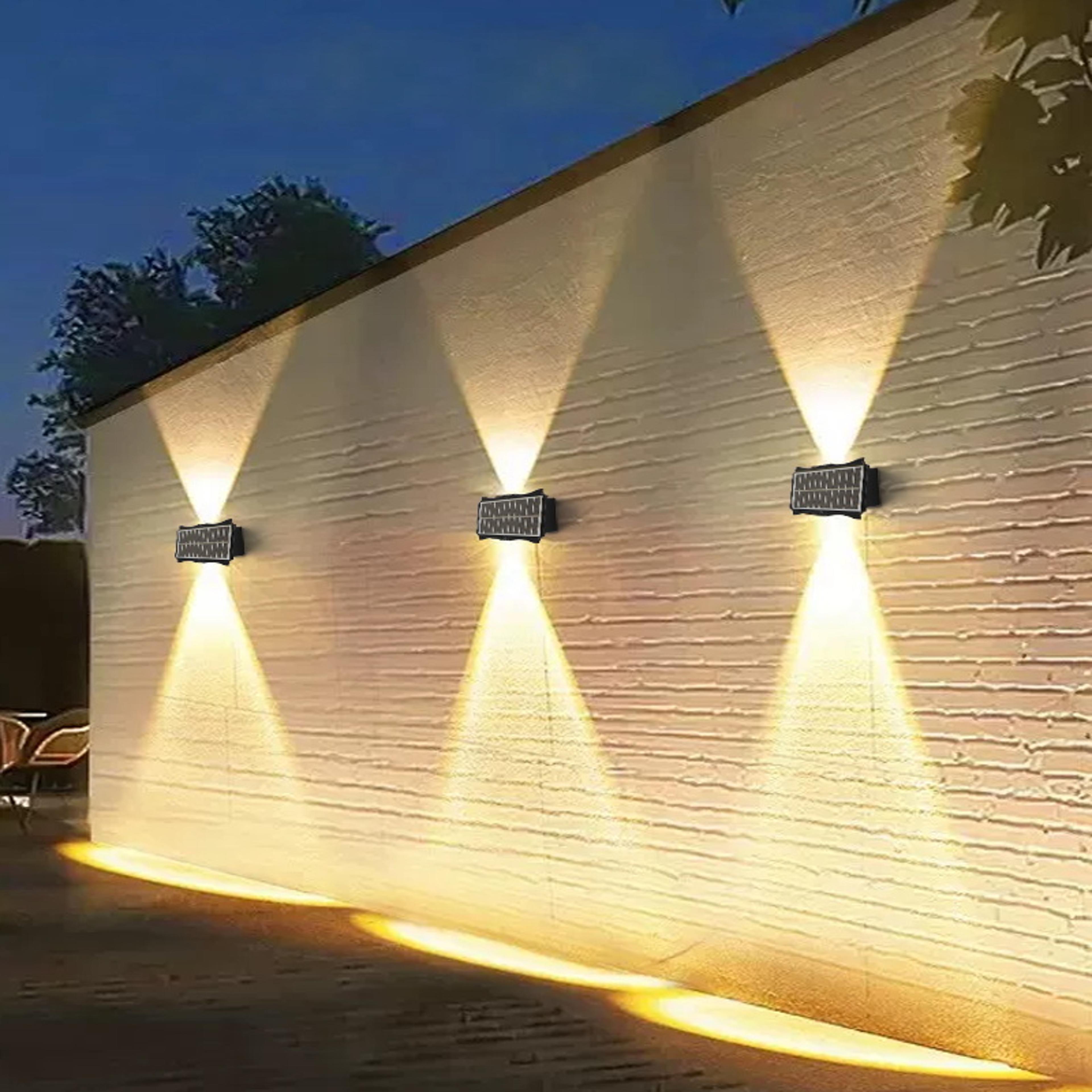 outdoor solar led wall light ip65 waterproof up and down garden lighting