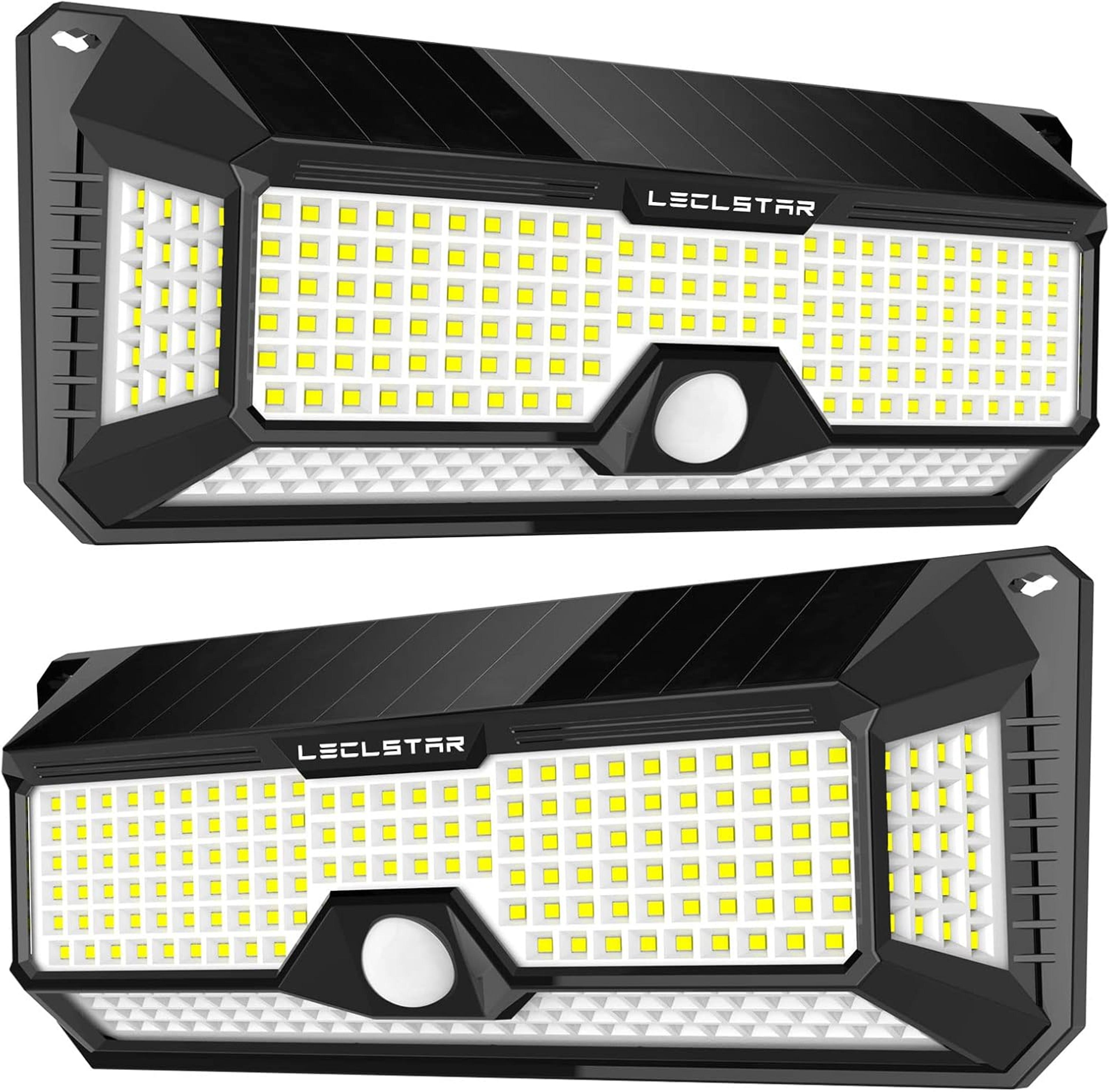 268 led solar motion sensor wall light with 4 modes and ip65 protection