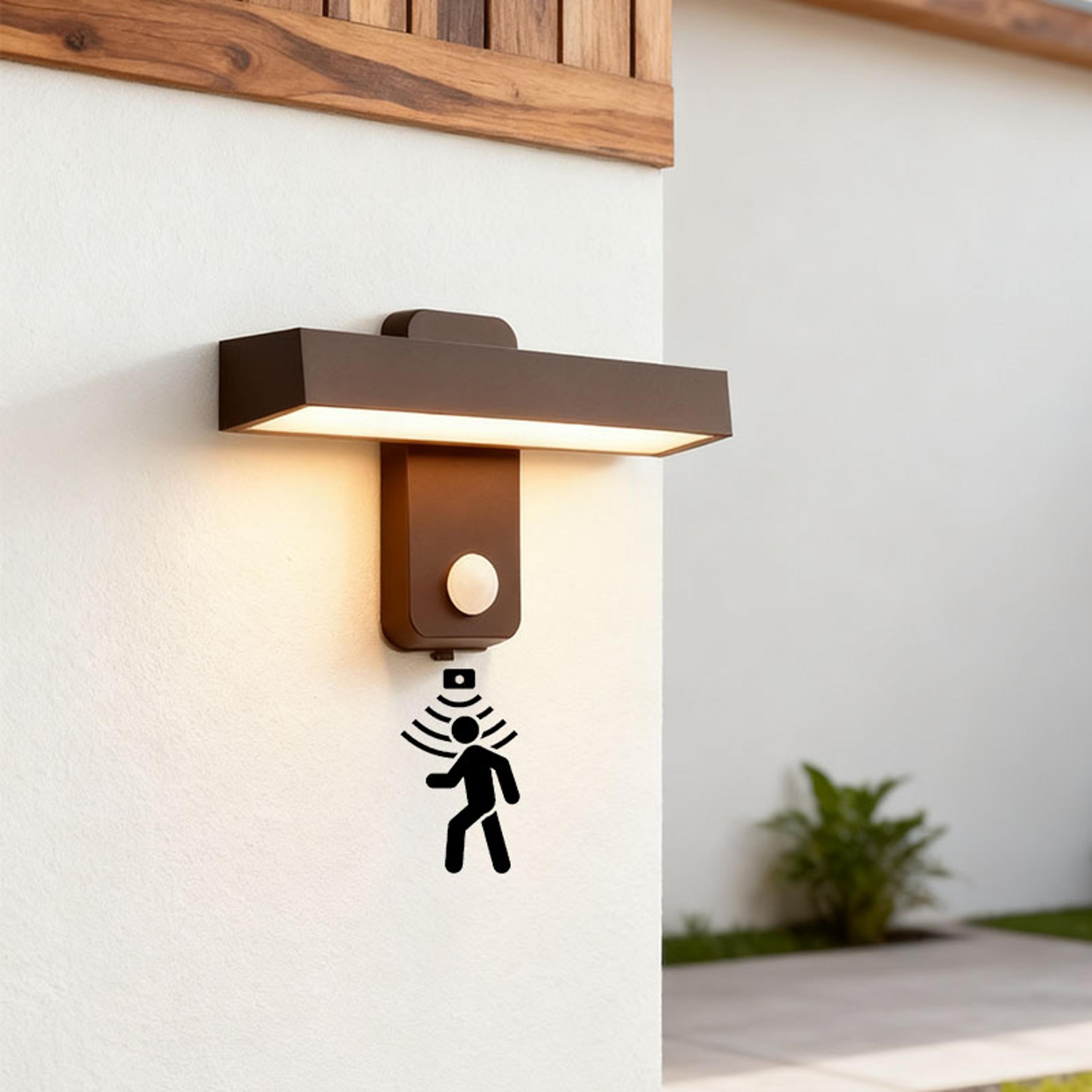 led outdoor wall light with motion sensor ip65 waterproof rotatable aluminum design