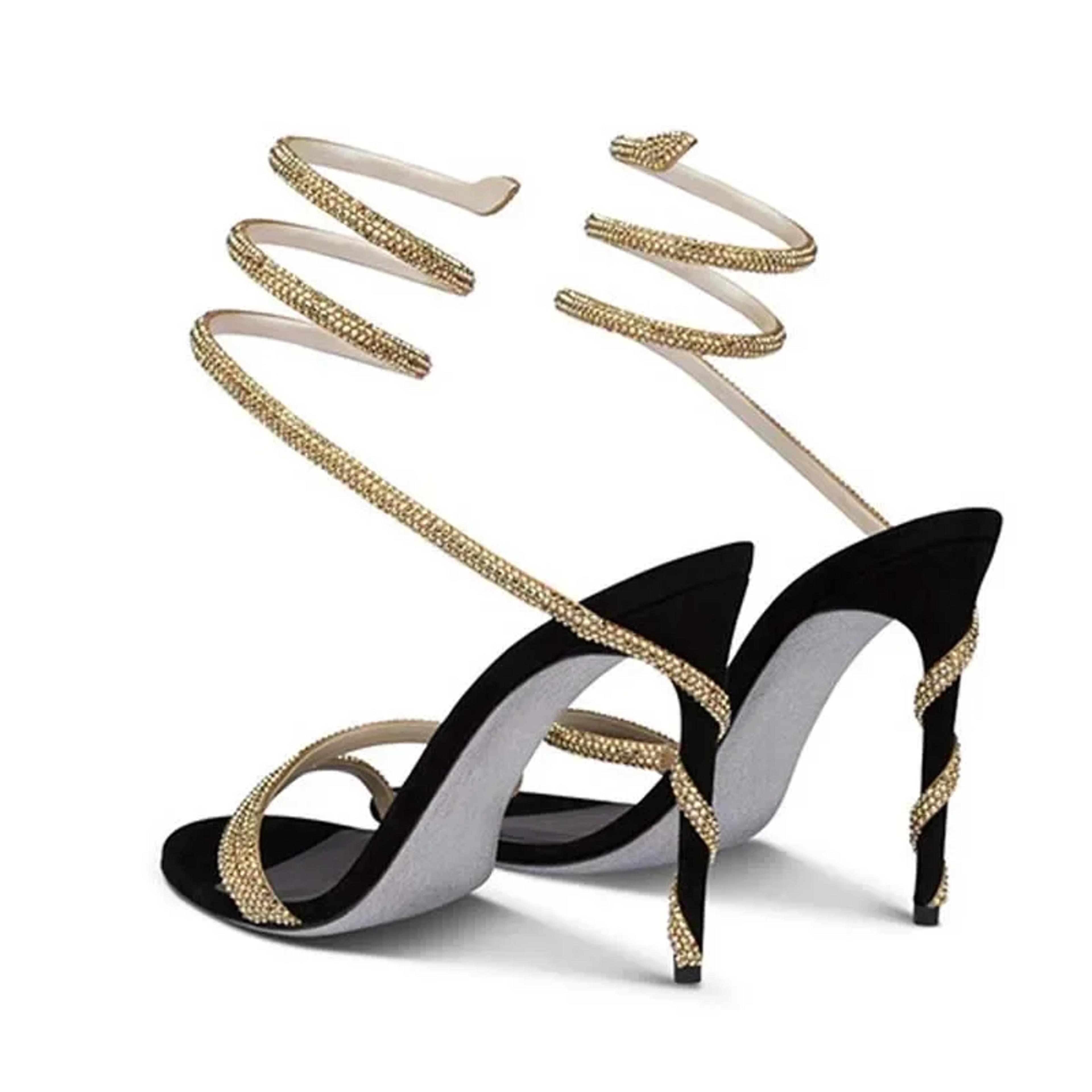 crystal stiletto high heel sandals with ankle strap and open toe