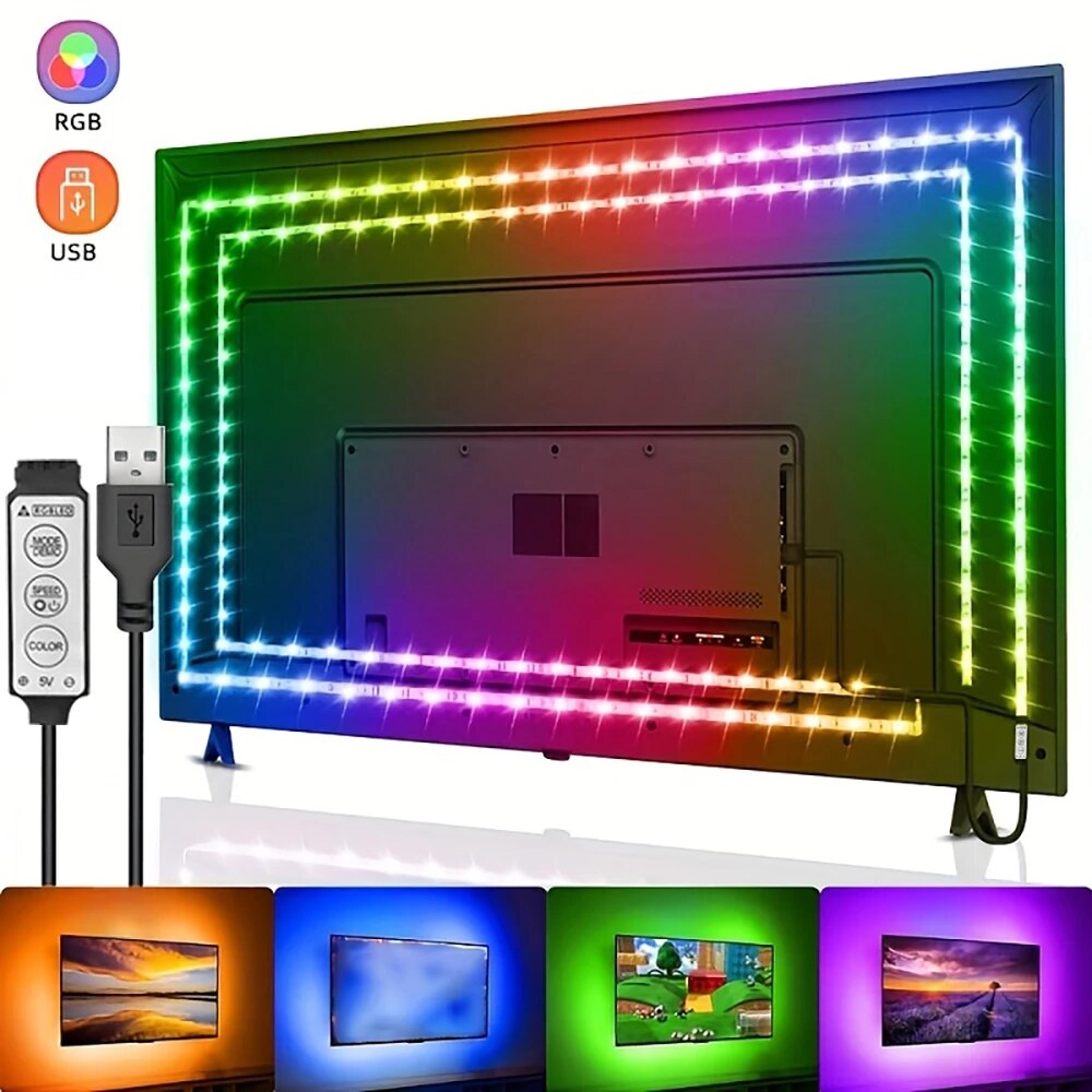 rgb usb led strip lights with 3-key control for tv backlight and room decor