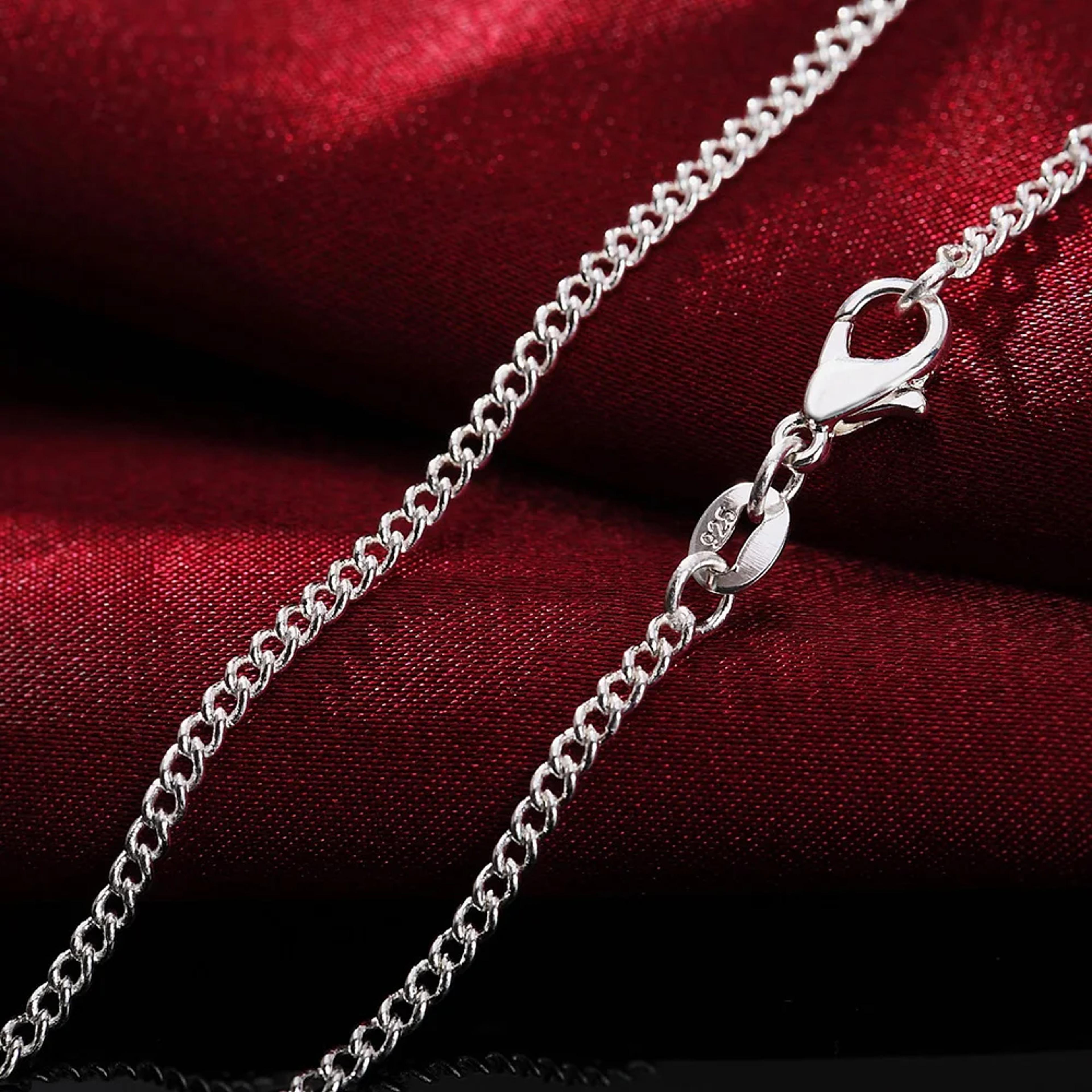 925 sterling silver link chain necklace 2mm unisex chain in multiple lengths