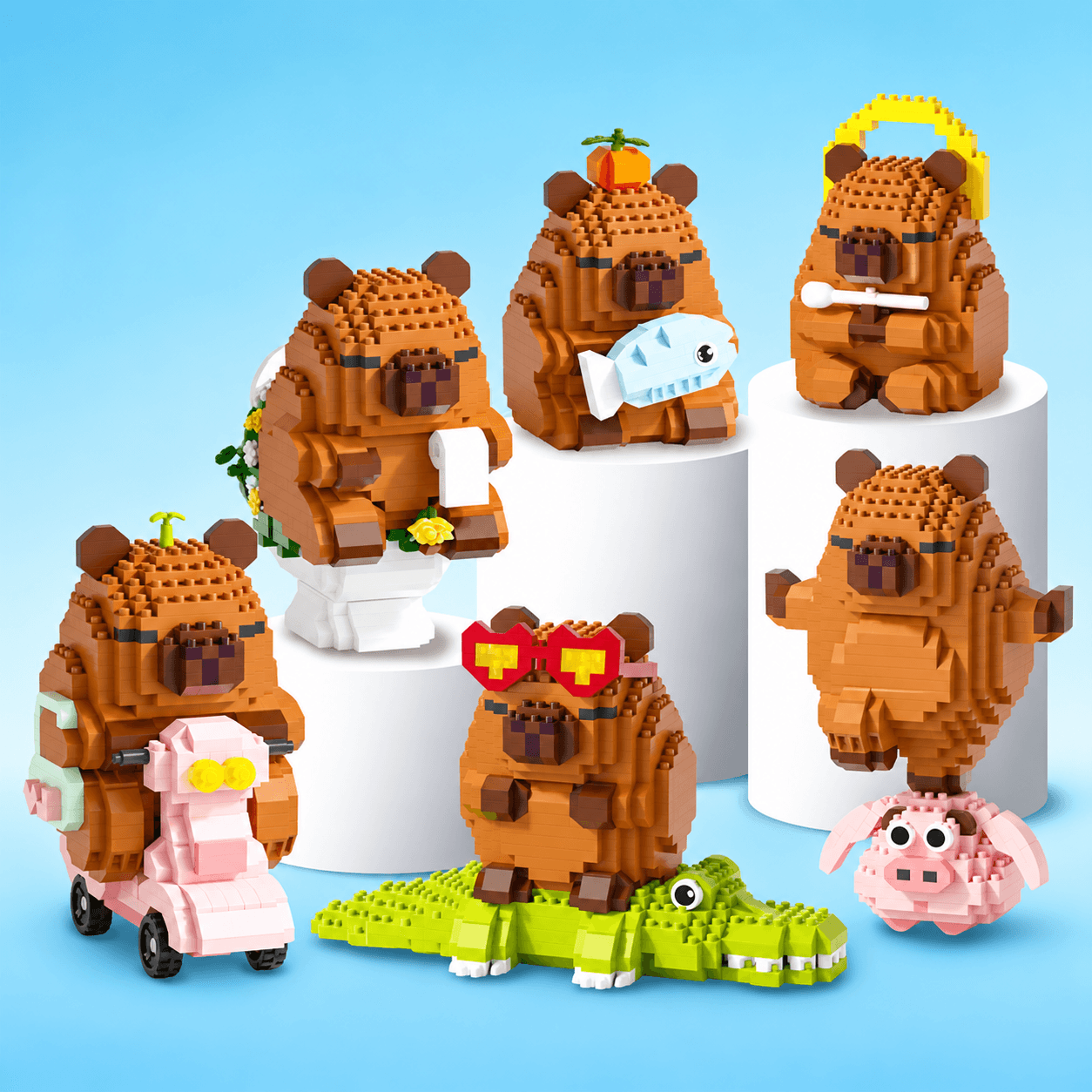 capybara micro building blocks diy self-locking model set