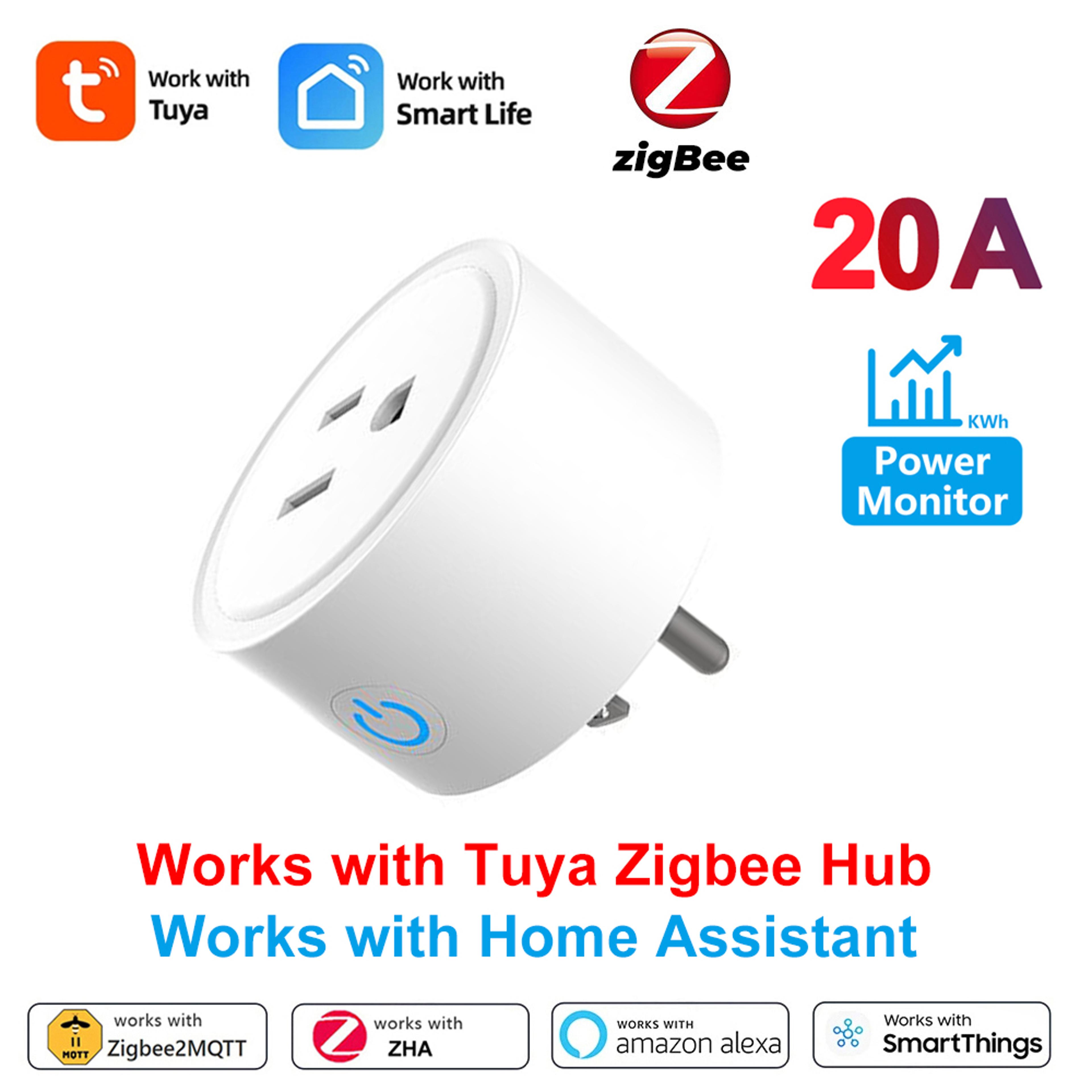 20a smart plug with power monitoring app control alexa and google home compatibility