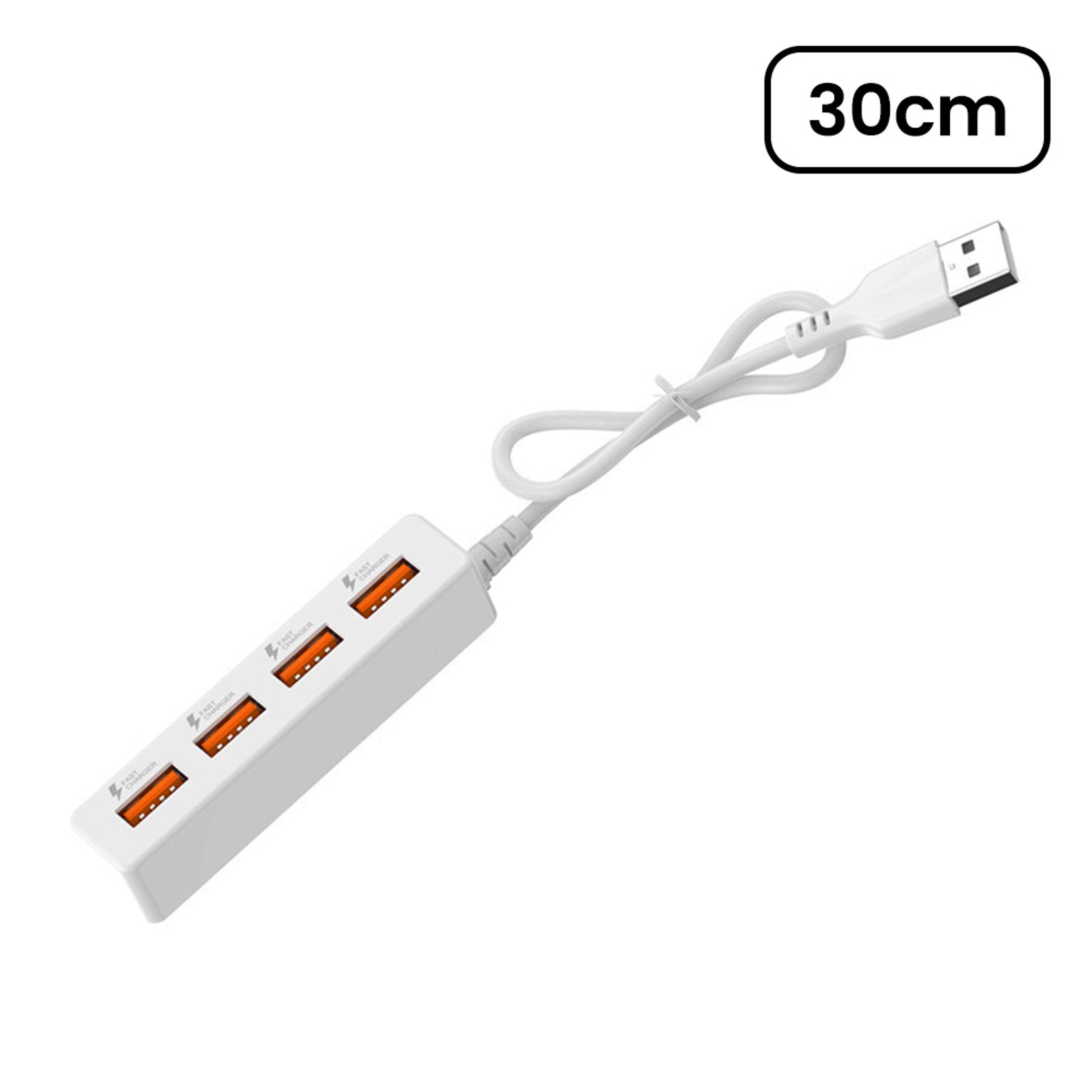 4-port usb 2.0 hub with 11.8-inch extension cable for laptop and pc
