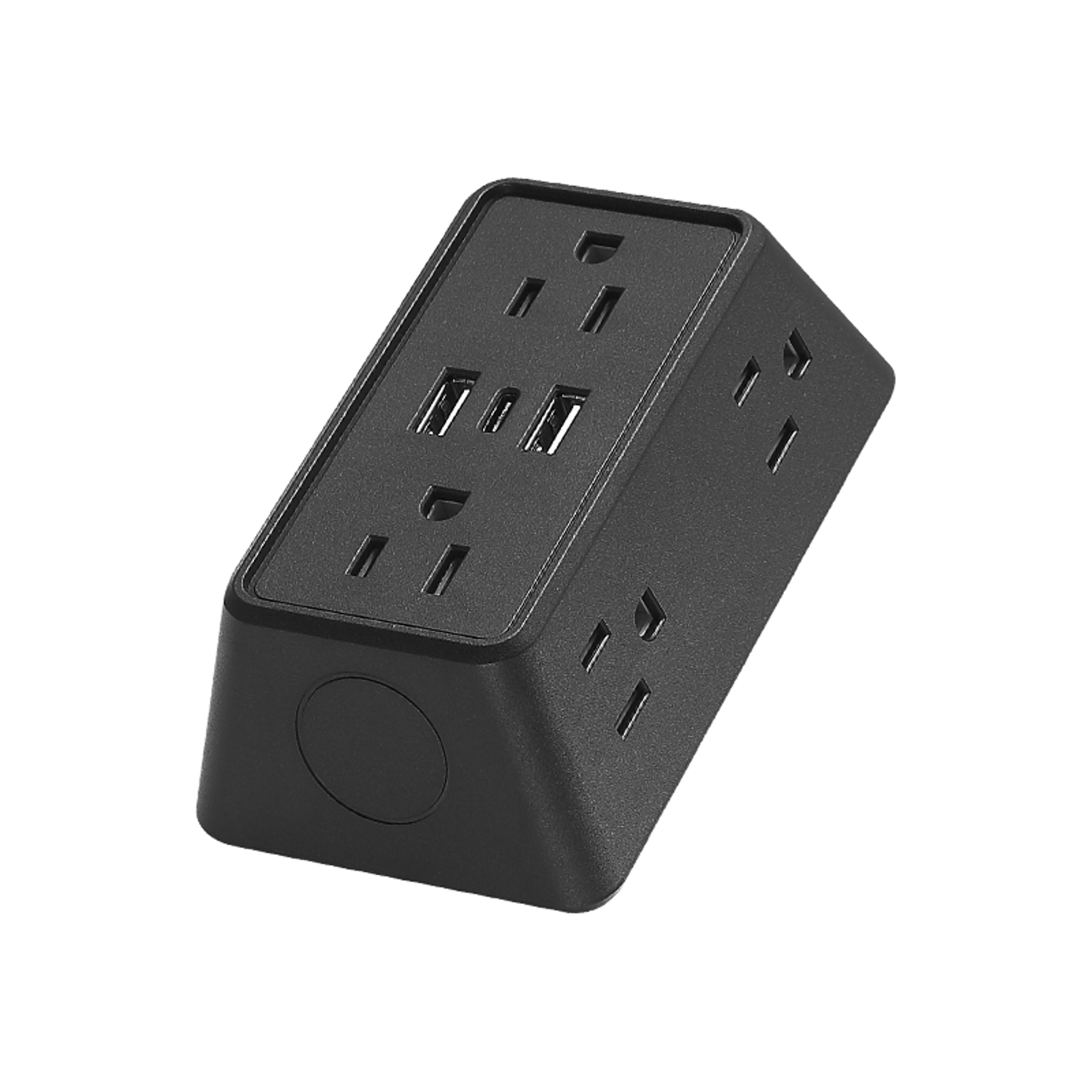 9-in-1 wall outlet extender with 6 ac outlets 2 usb ports and 1 type-c port