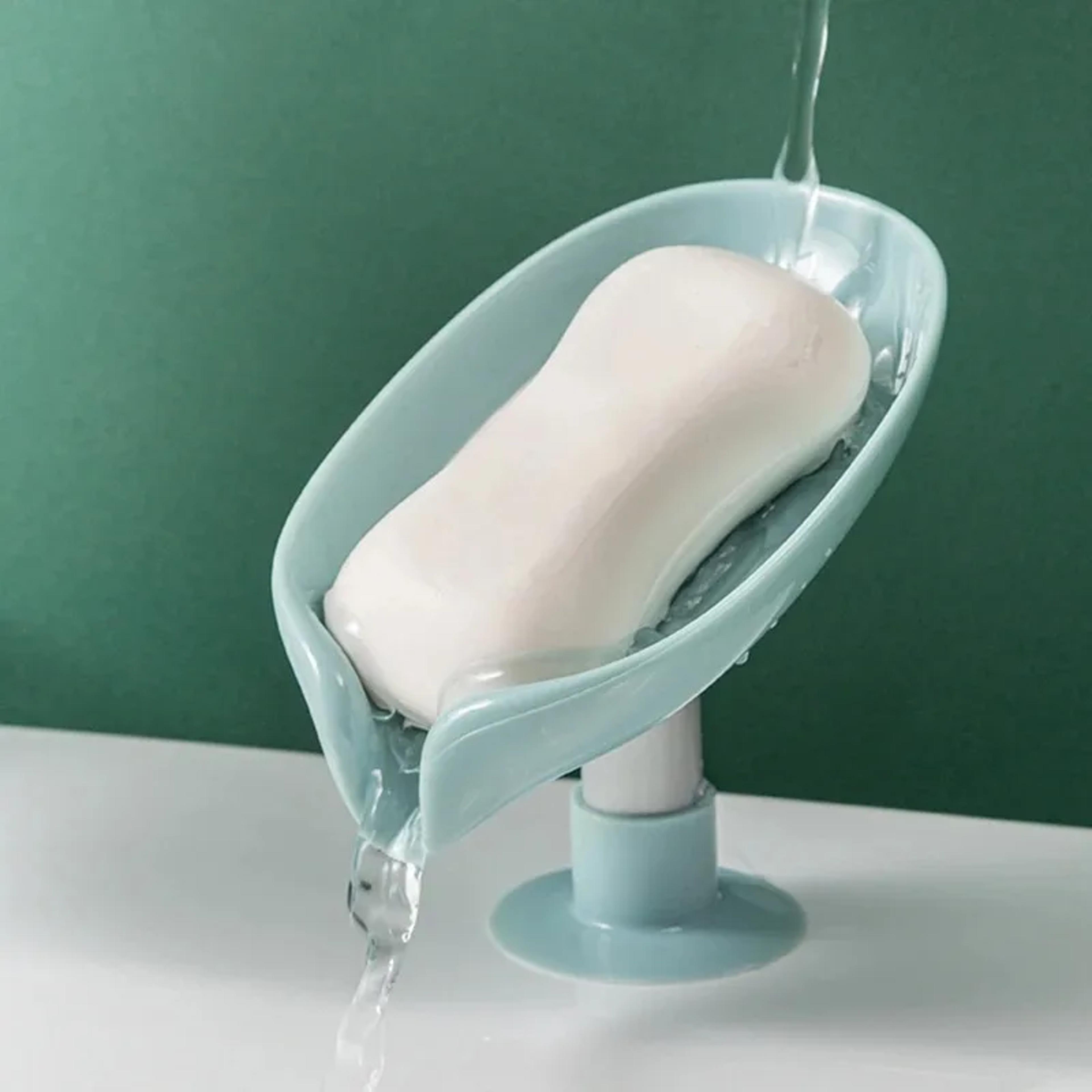leaf shape suction cup drain soap holder for shower and kitchen